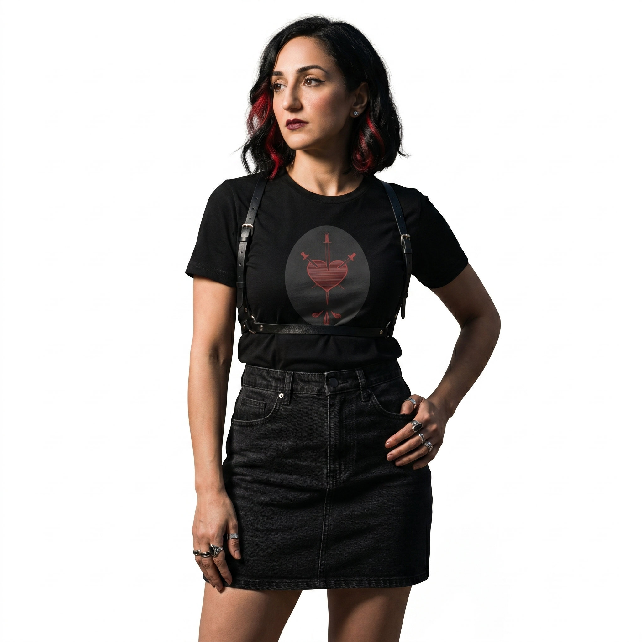 Three of Swords Black Cherry Tarot Unisex Tee