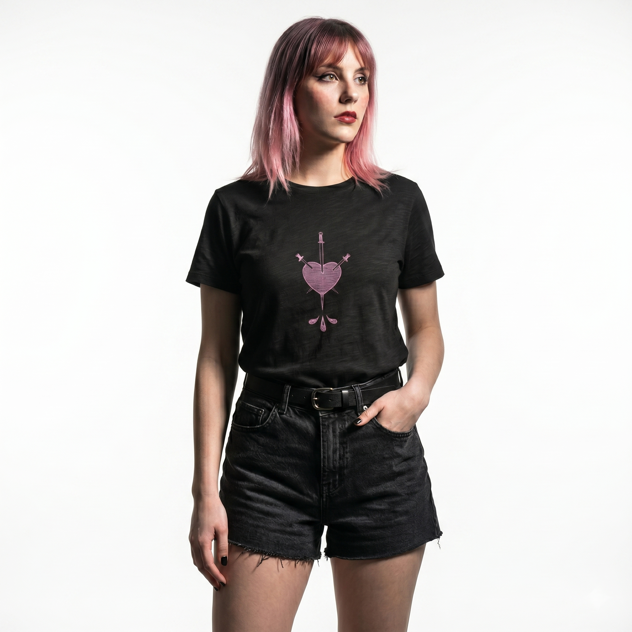 Three of Swords Pink Tarot Unisex Tee