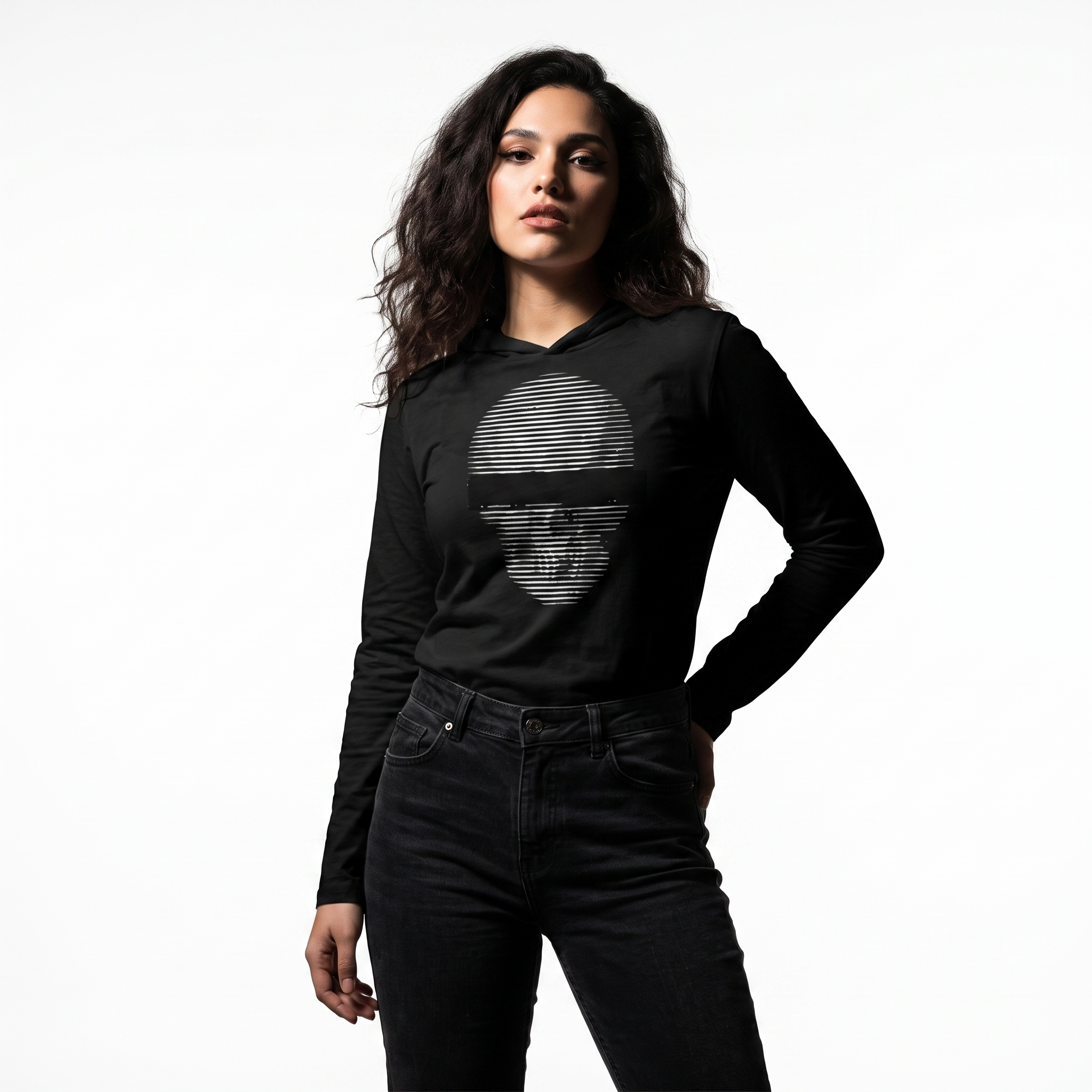Anonymous Black & White Super Skull Unisex Hooded Tee
