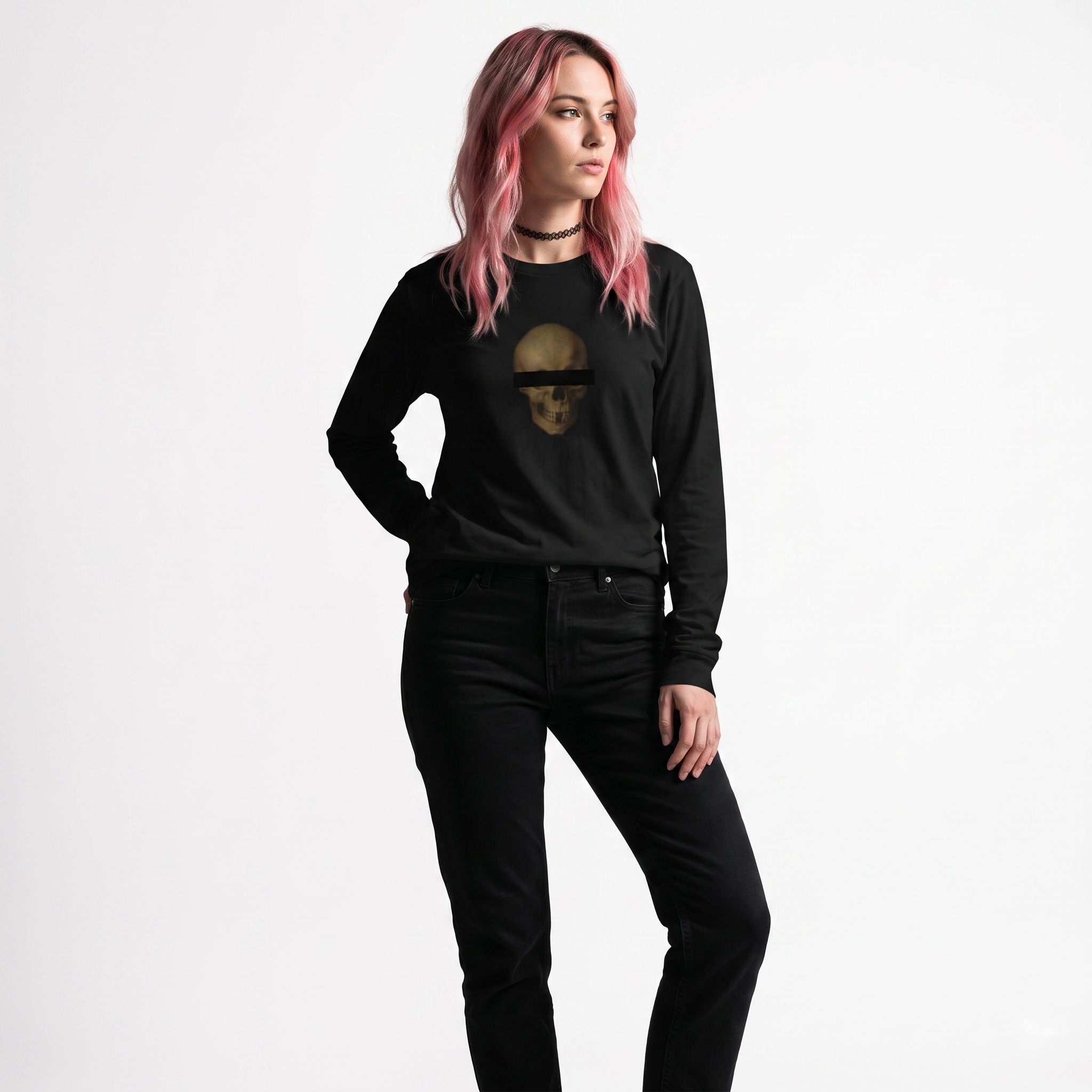 Anonymous Earth Skull Unisex Long Sleeve Tee