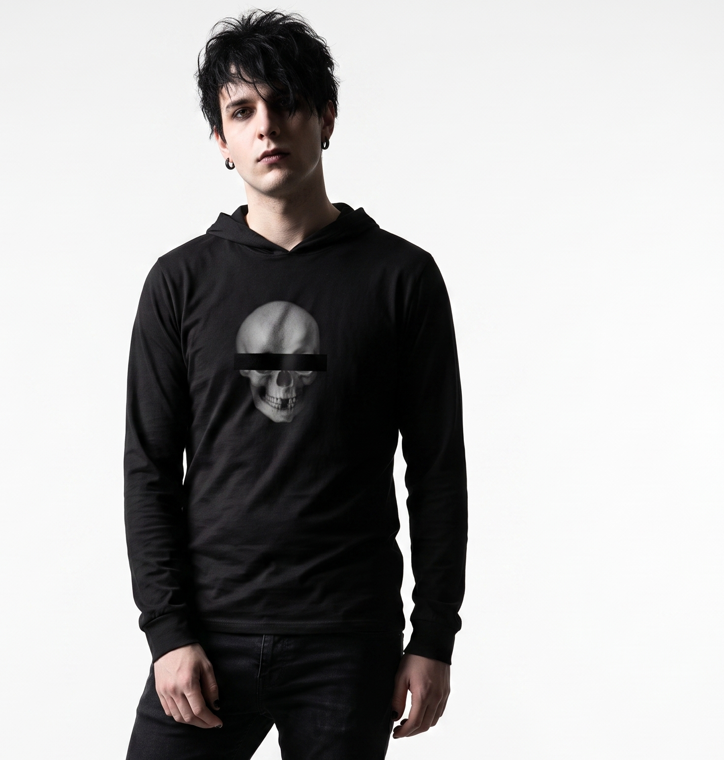 Anonymous Gray Skull Unisex Hooded Tee