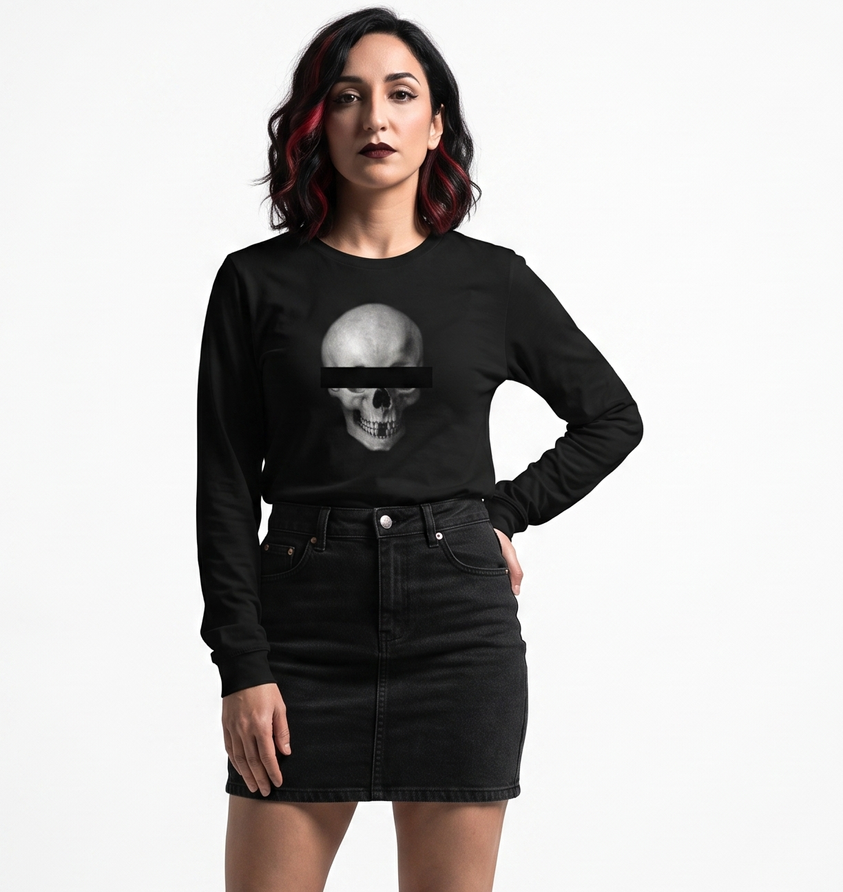 Anonymous Gray Skull Unisex Long Sleeve Tee