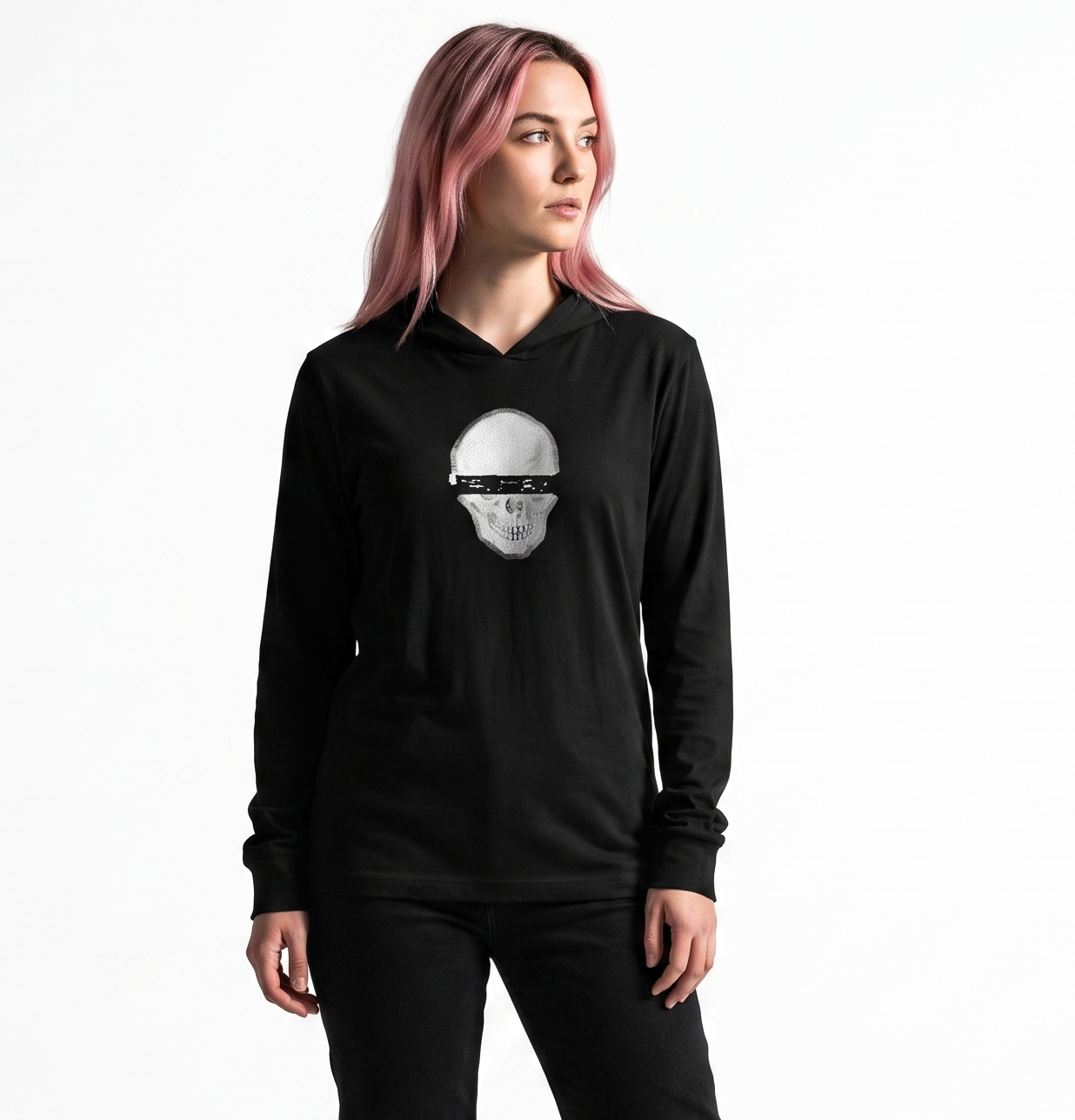 Anonymous Photocopy Skull Unisex Hooded Tee