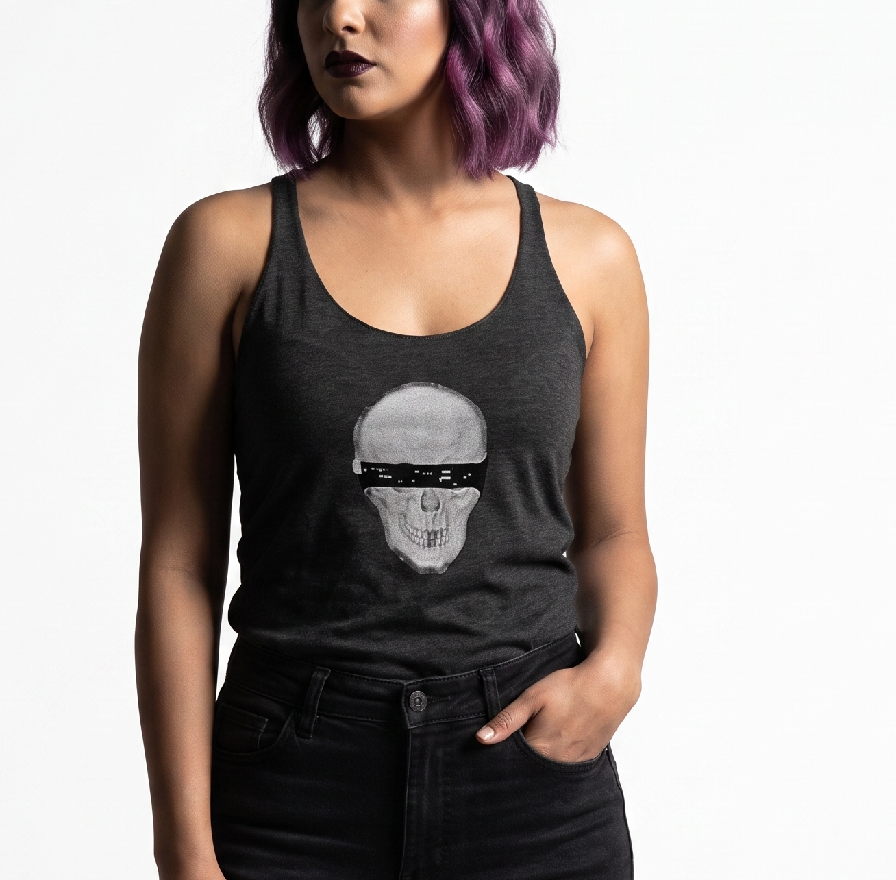Anonymous Photocopy Skull Tank Top