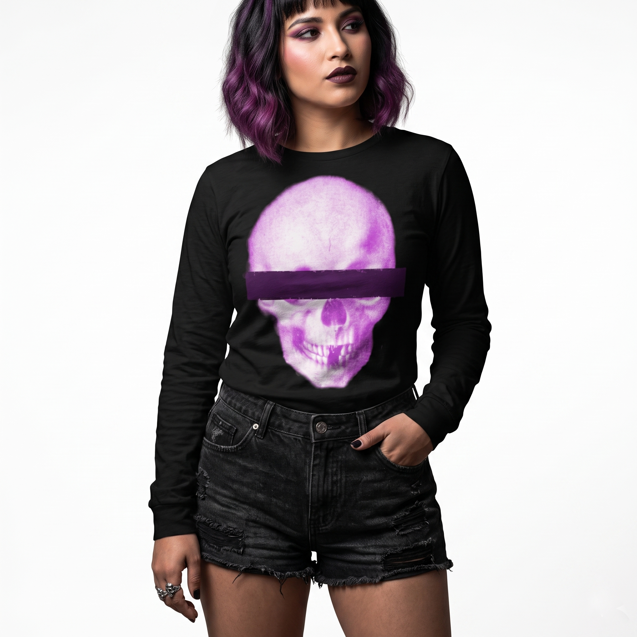 Anonymous Pink Super Skull Unisex Long Sleeve Tee