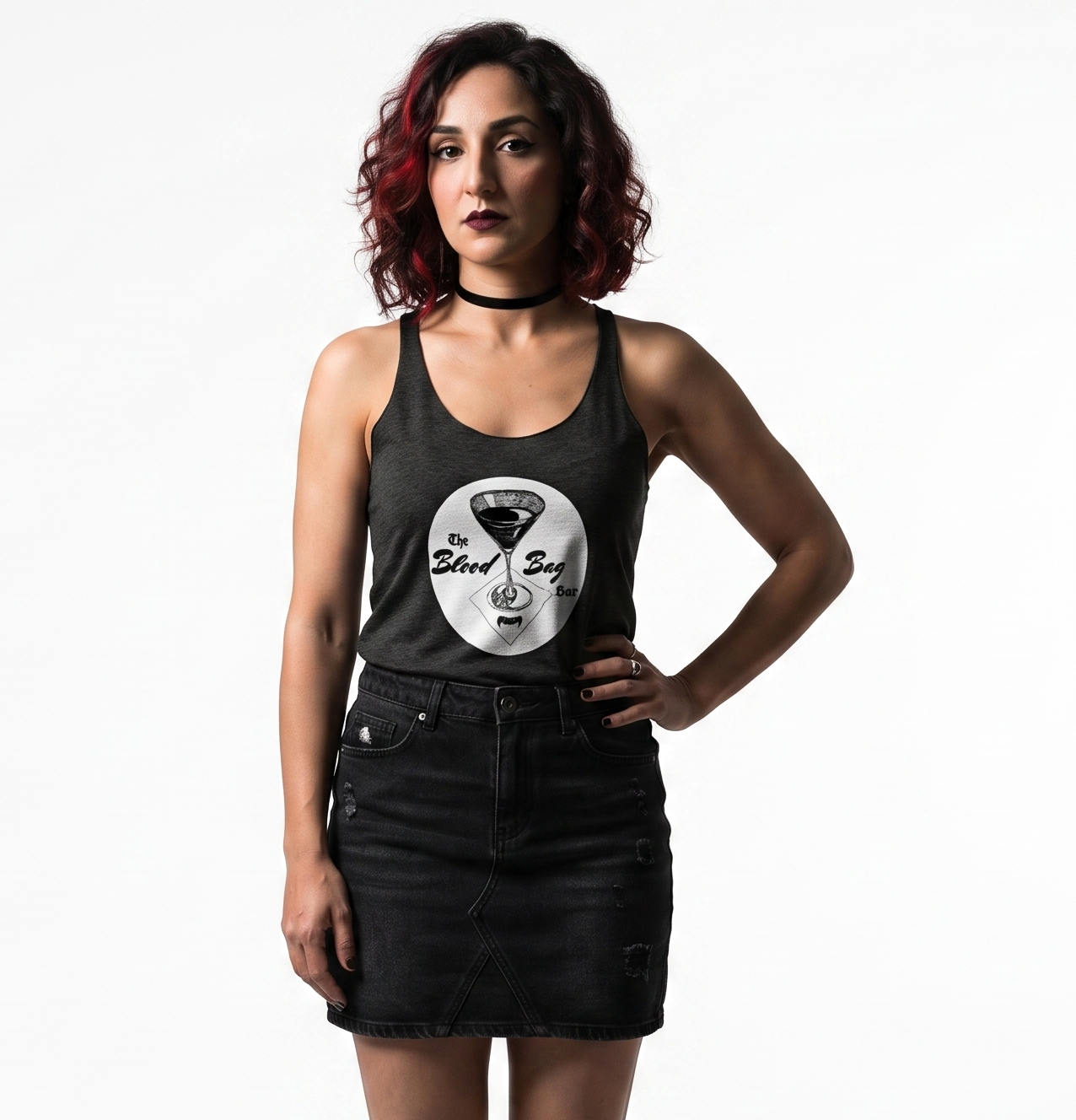 Blood Bag Vampire Bar - Black & White Edition Tank Top