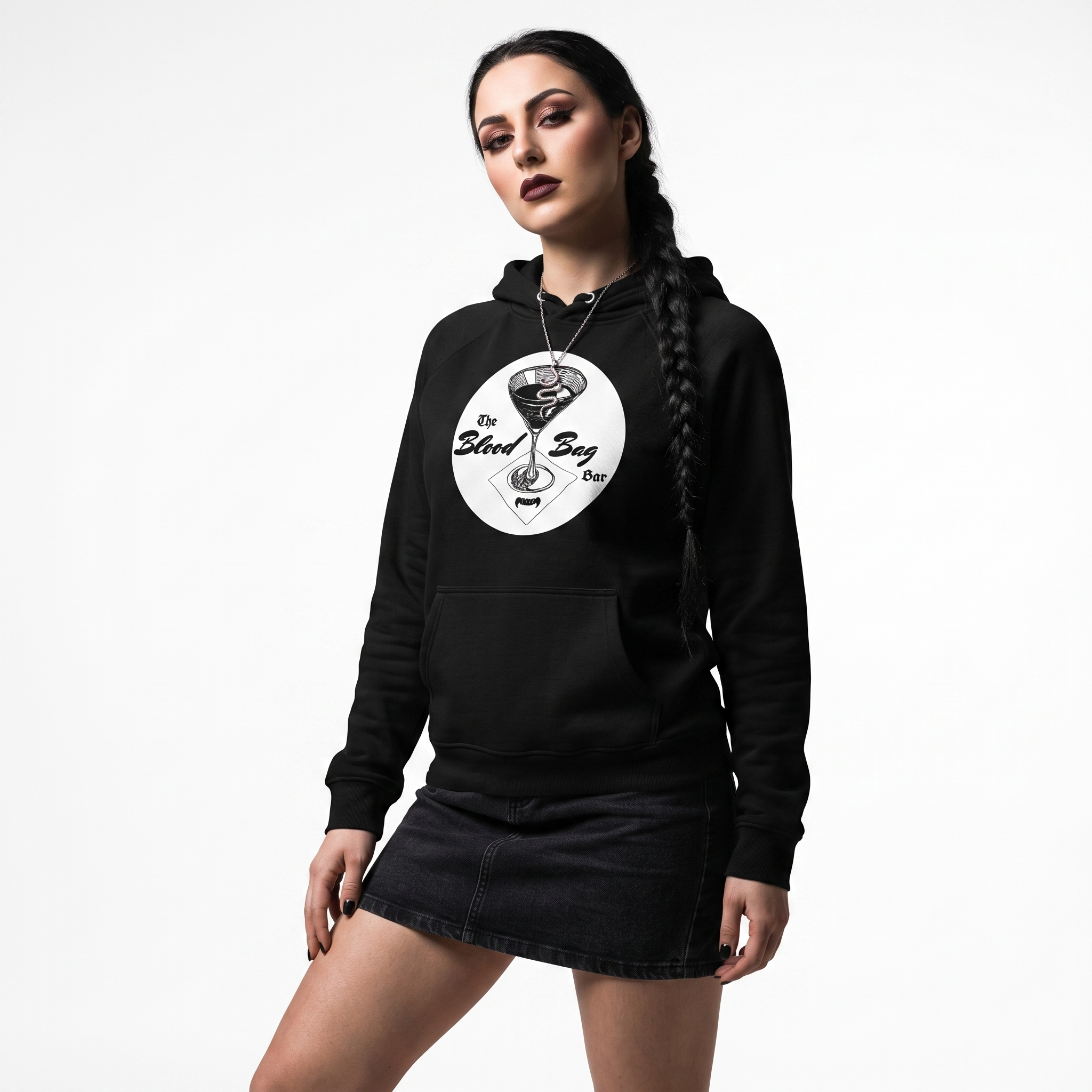 Blood Bag Vampire Bar - Black & White Edition Unisex Hoodie