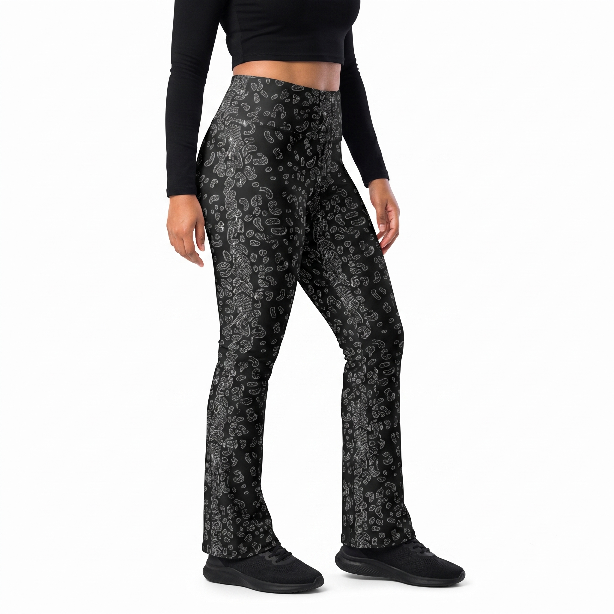 Cat Attack Leopard Print Flare Leggings