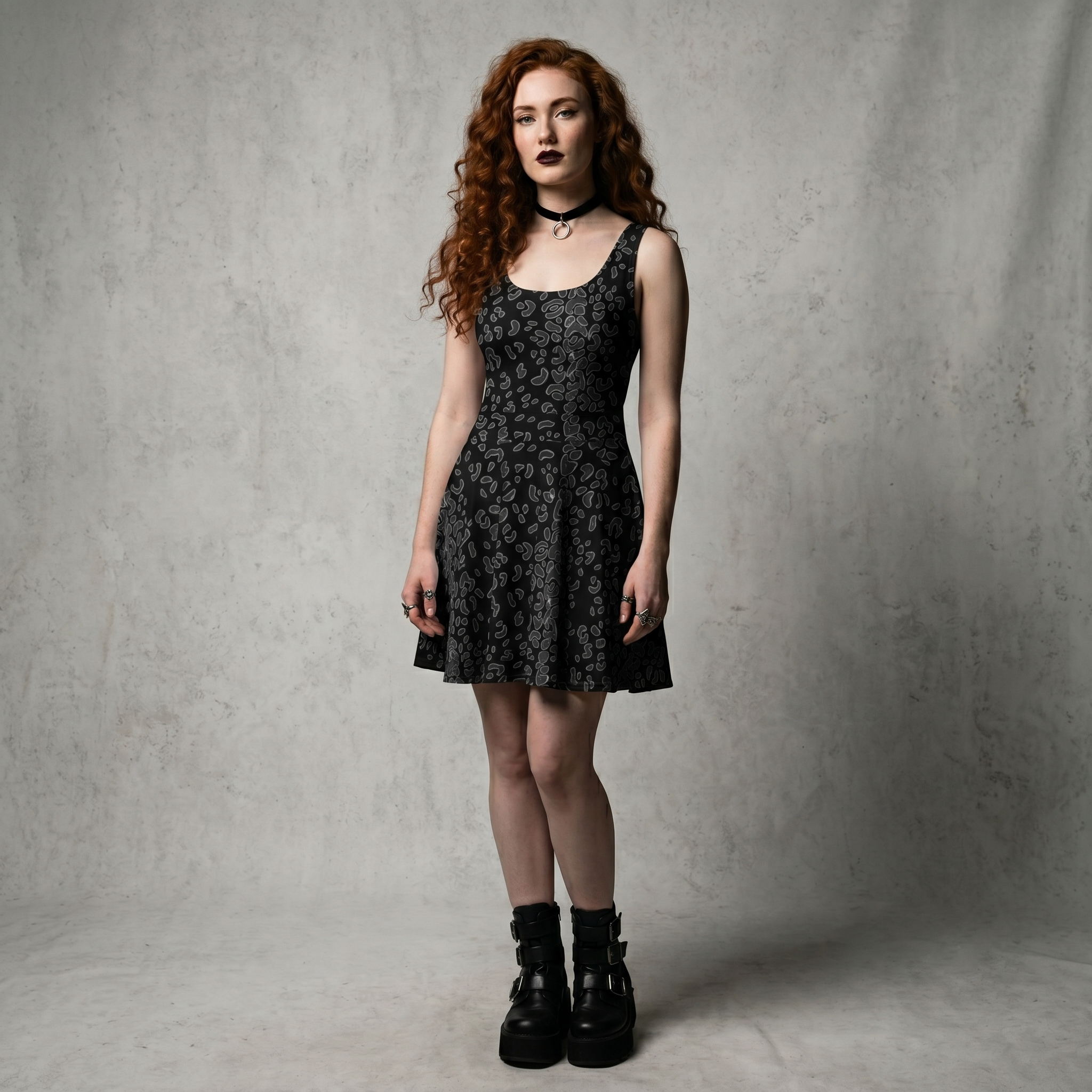 Cat Attack Leopard Print Skater Dress