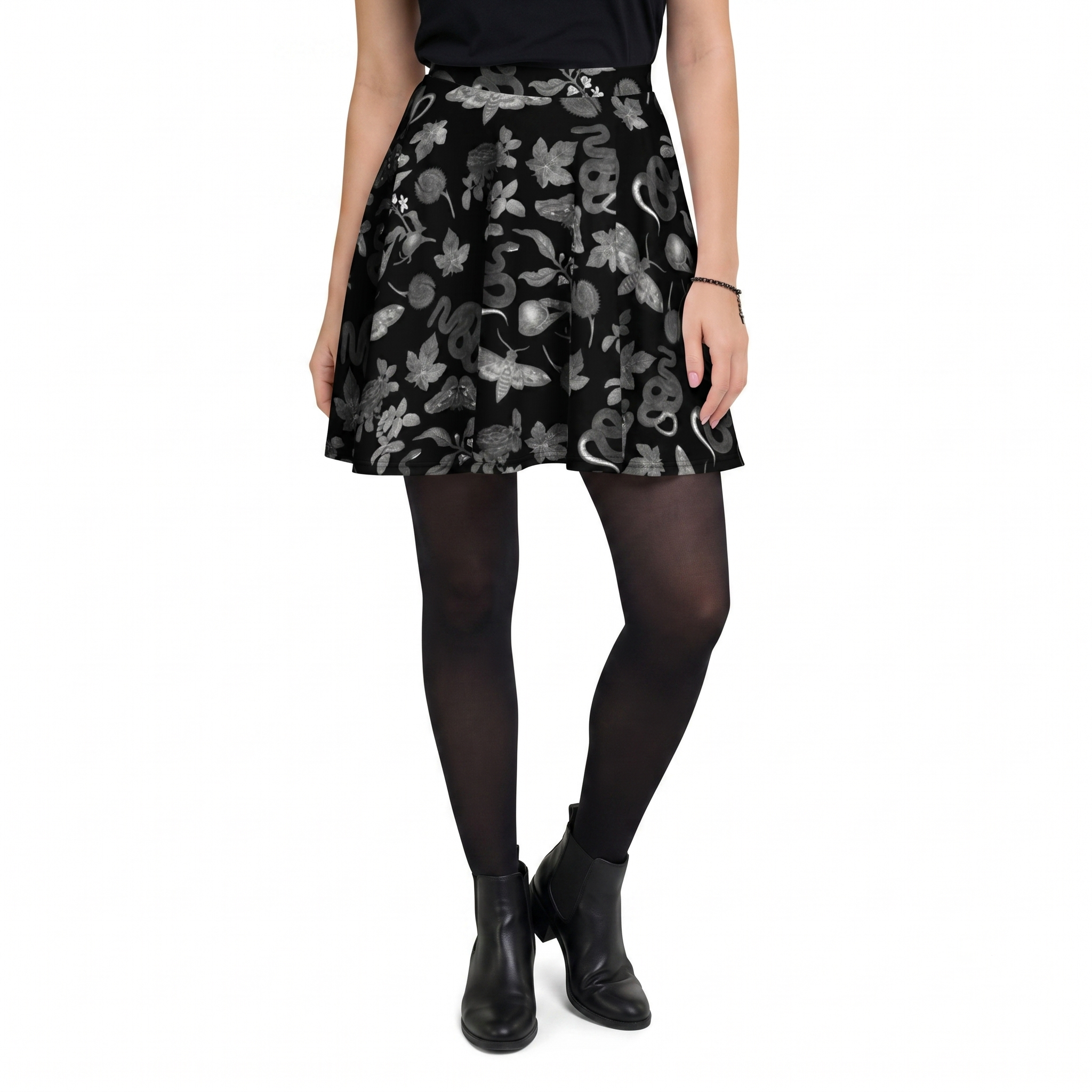 Black & White Chrysalis Nature Skater Skirt