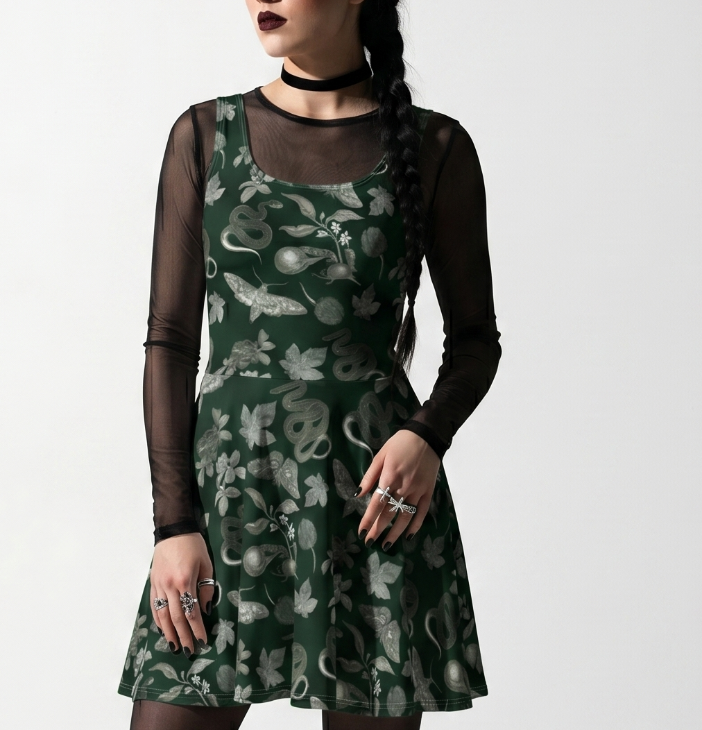 Dark Emerald Chrysalis Nature Skater Dress