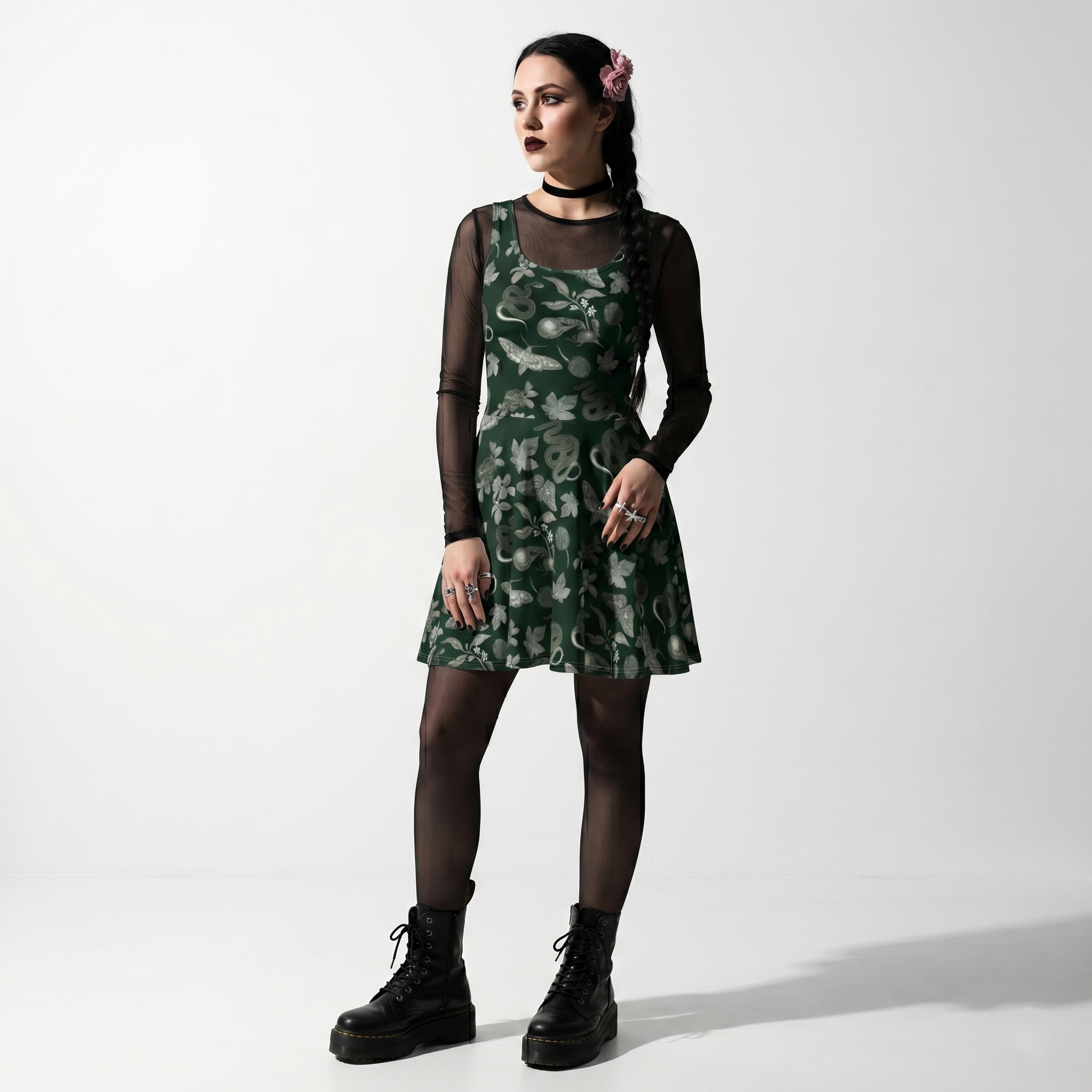 Dark Emerald Chrysalis Nature Skater Dress
