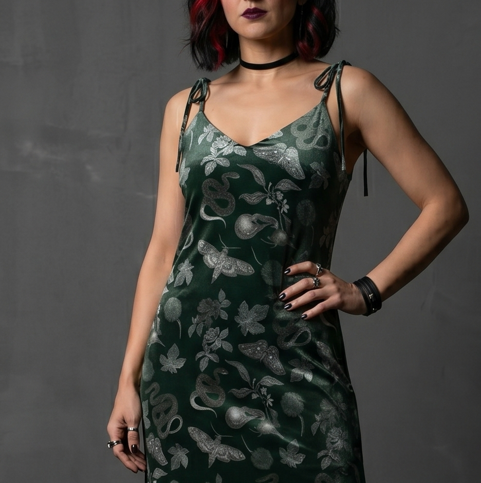 Dark Emerald Chrysalis Nature Slip Dress
