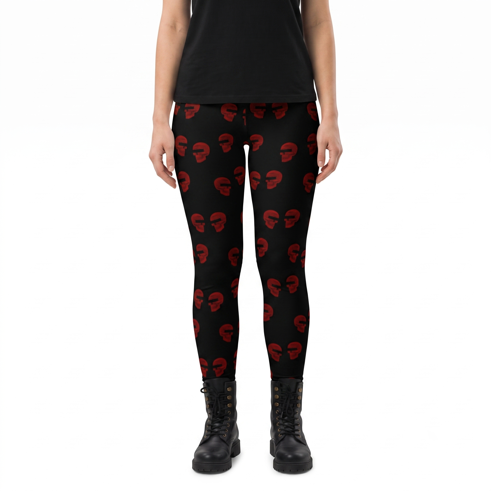 Doppelgangers Red Skull Polka Dot Leggings
