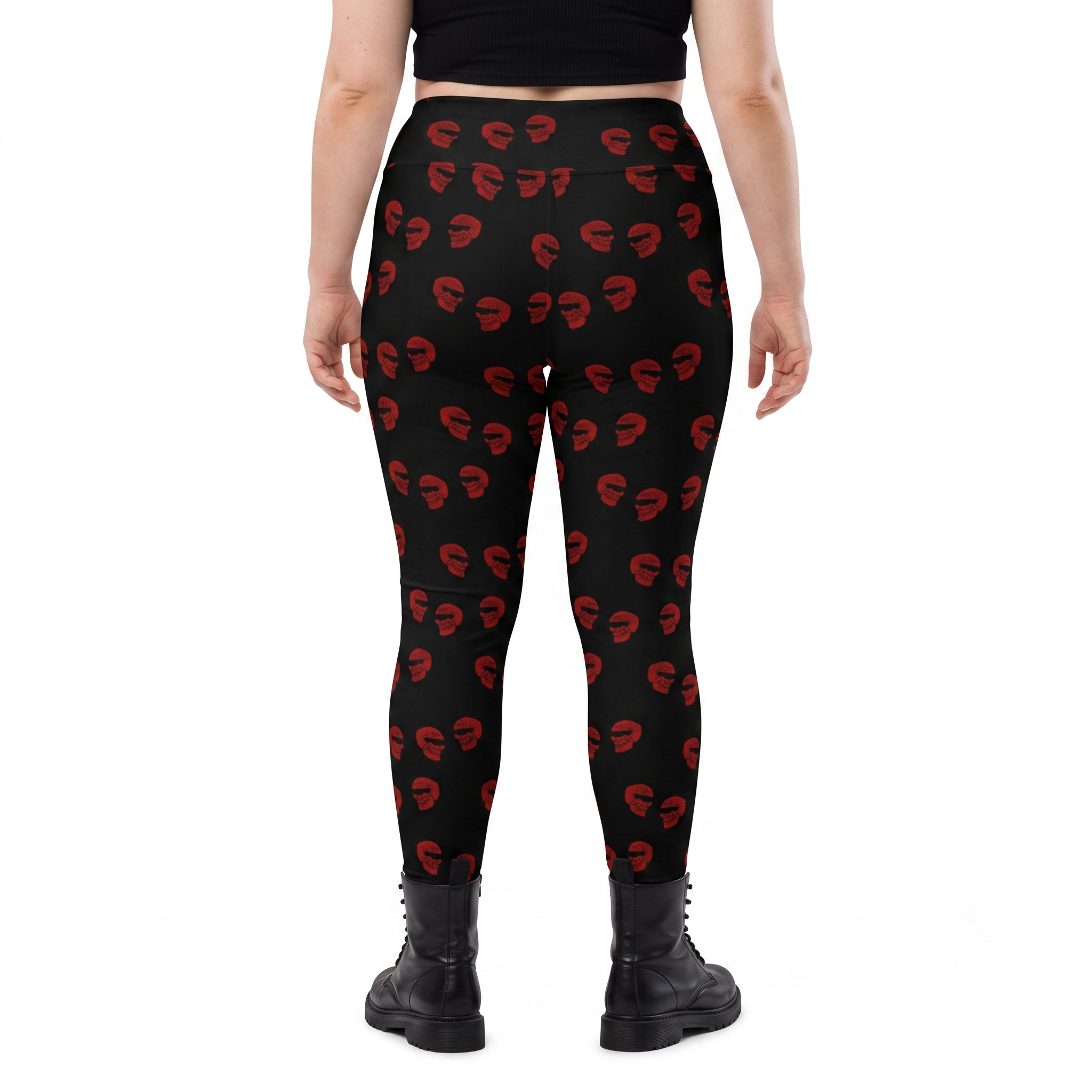 Doppelgangers Red Skull Polka Dot Plus Size Leggings