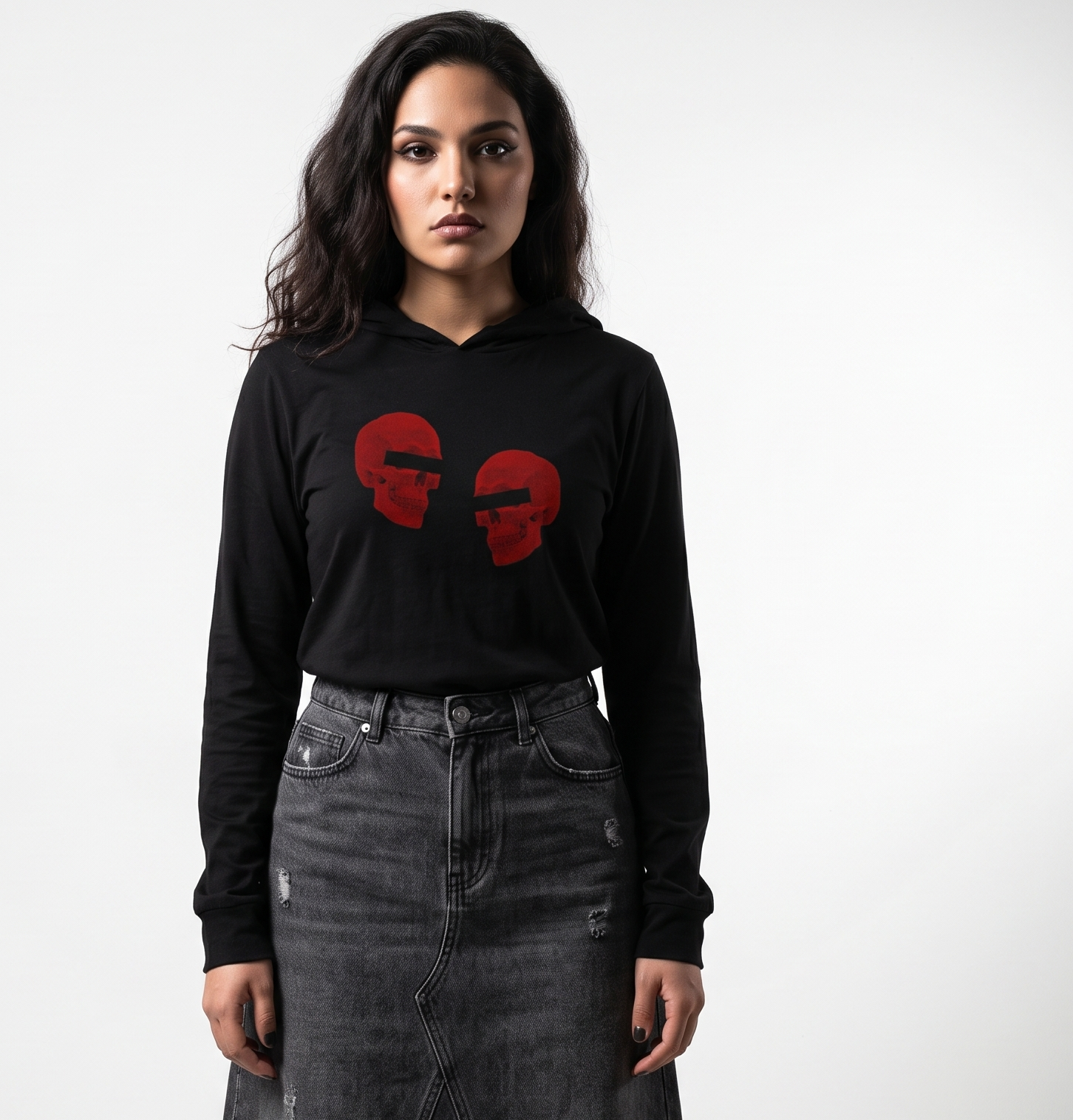 Doppelgangers Red Skull Unisex Hooded Tee