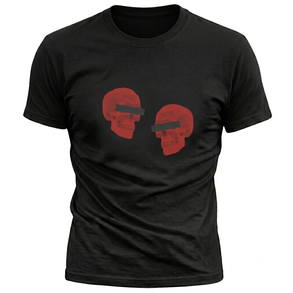 Doppelgangers Red Skull Mens Tee