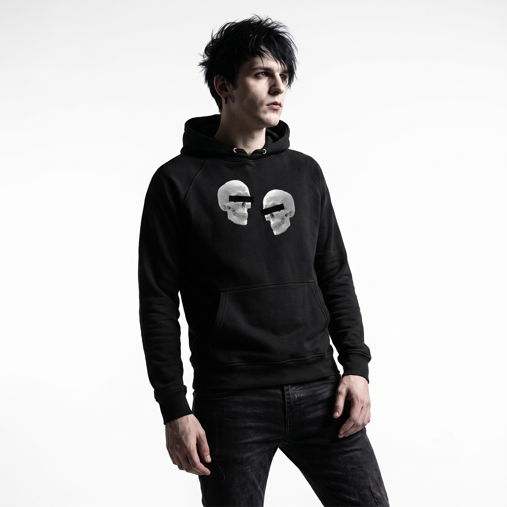 Doppelgangers Gray Skull Unisex Hoodie