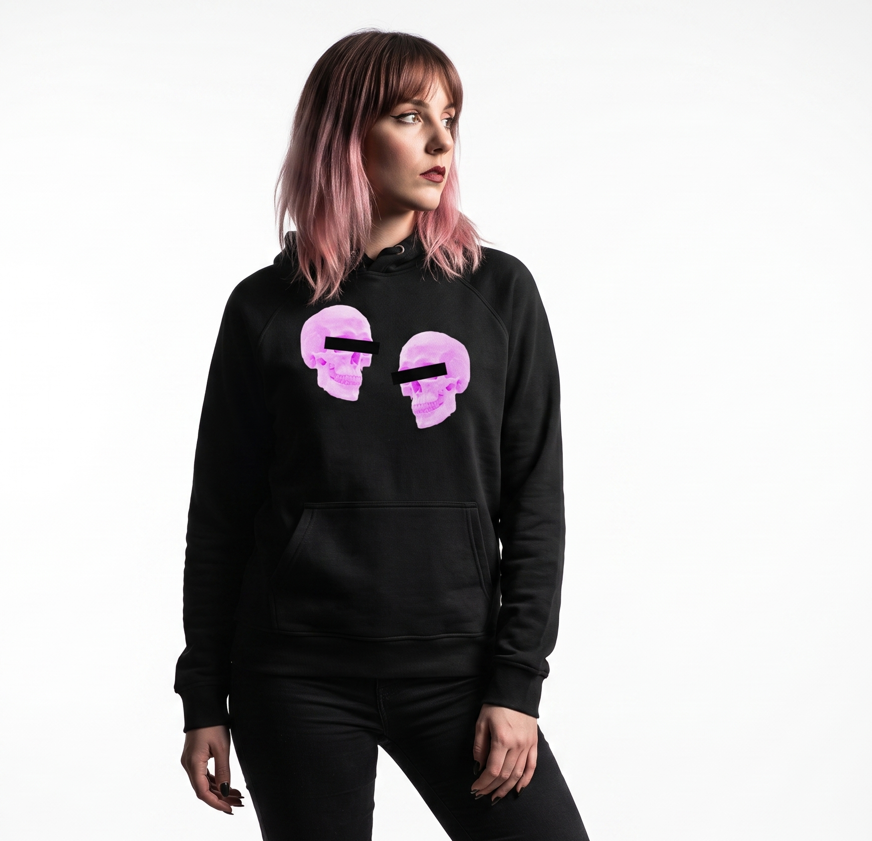 Doppelgangers Pink Skull Unisex Hoodie