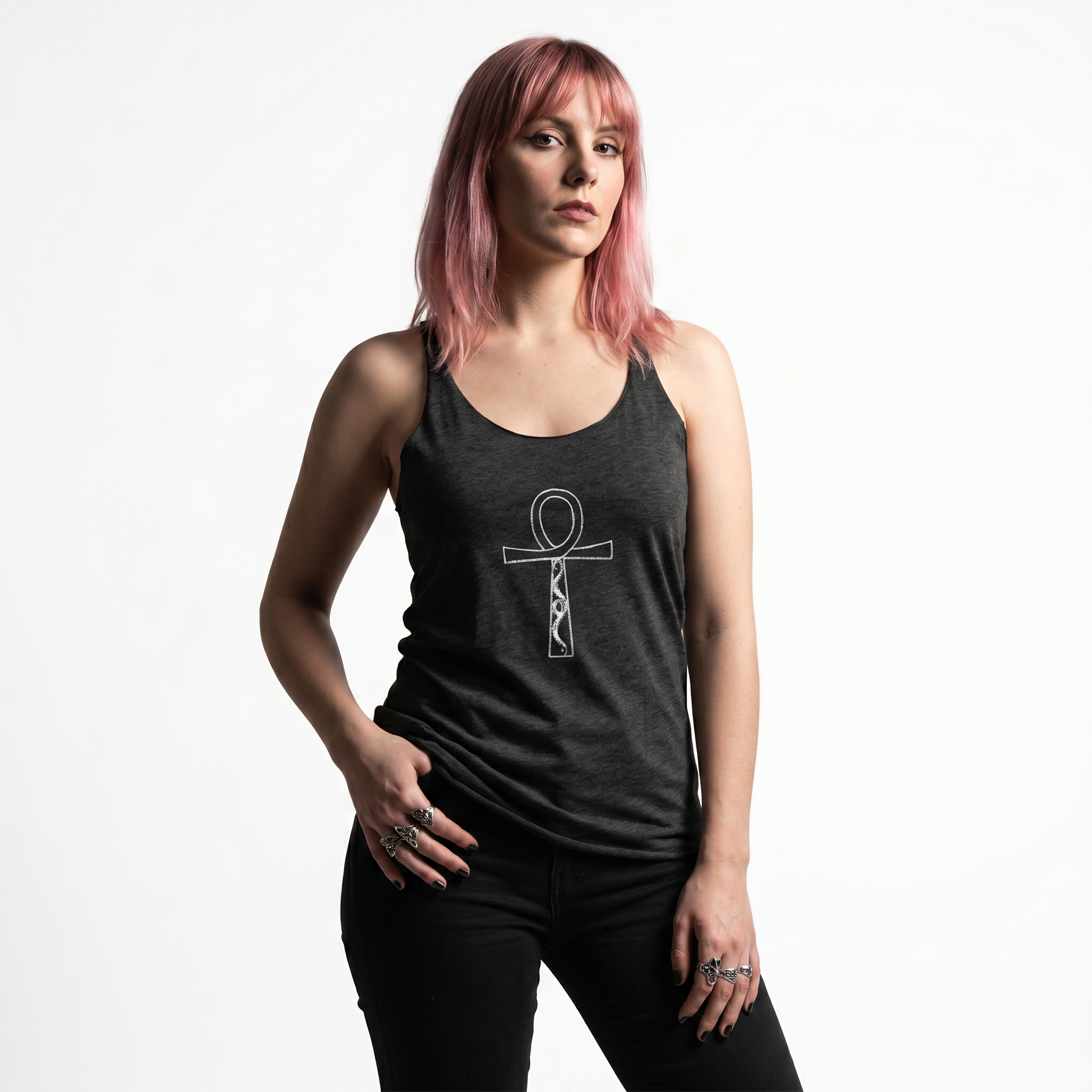 Eternal Ankh Minimalist Goth Tank Top