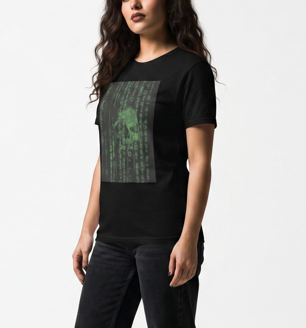 Ghost in the Machine Electric Green Cyberpunk Skull Unisex Tee