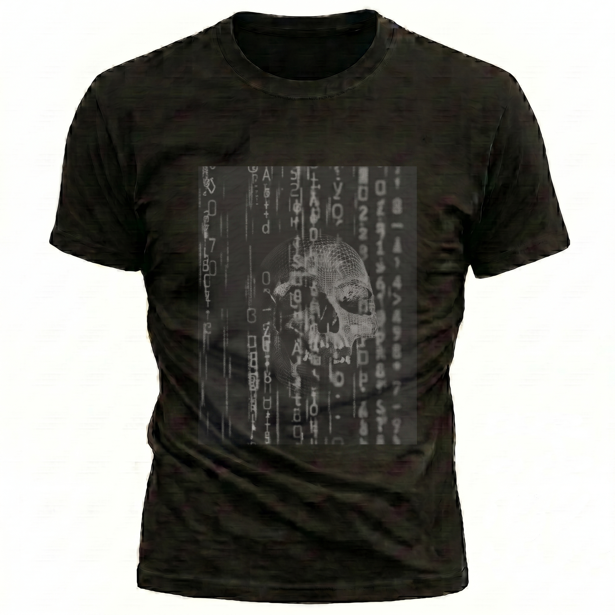 Ghost in the Machine White Cyberpunk Skull Mens Tee