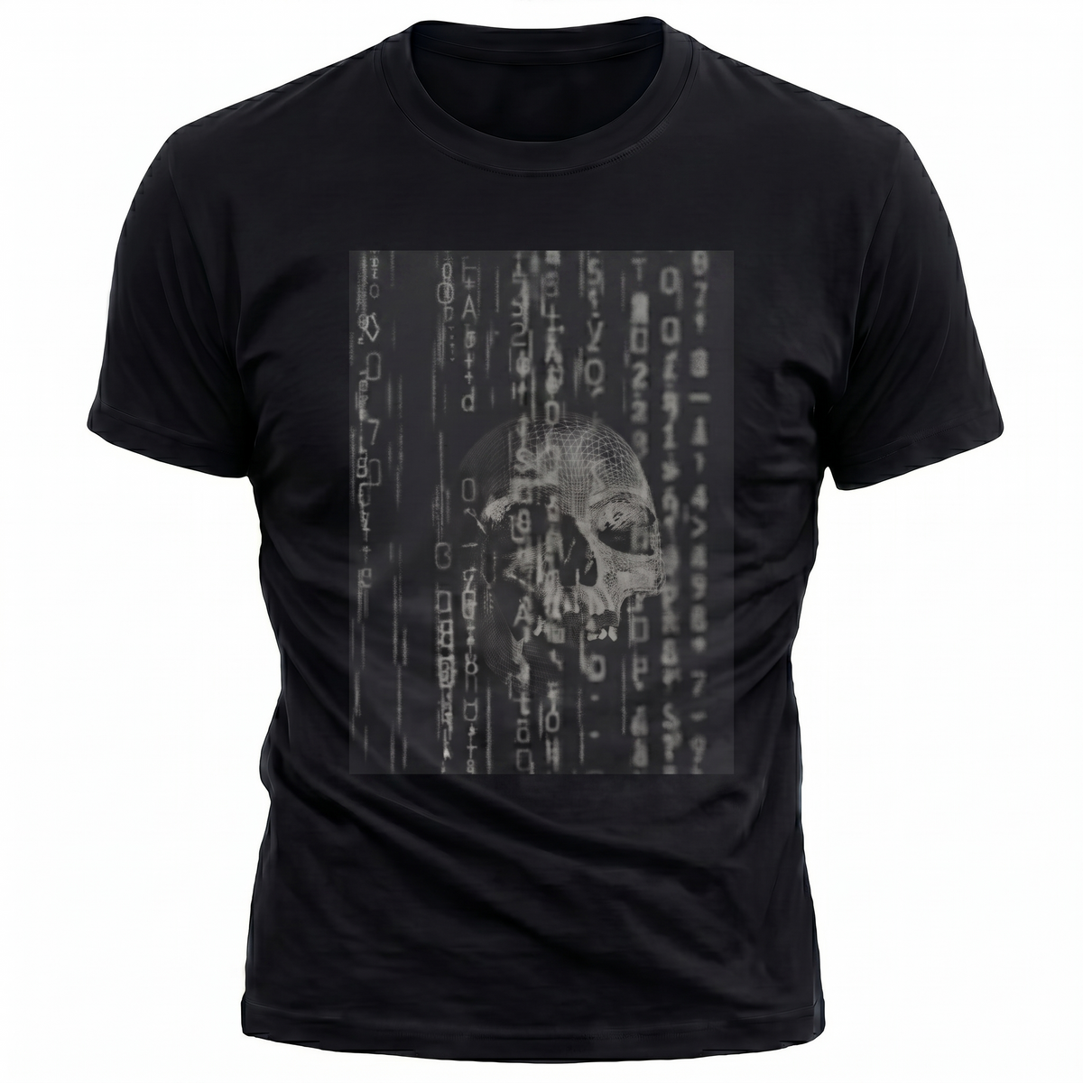 Ghost in the Machine White Cyberpunk Skull Mens Tee