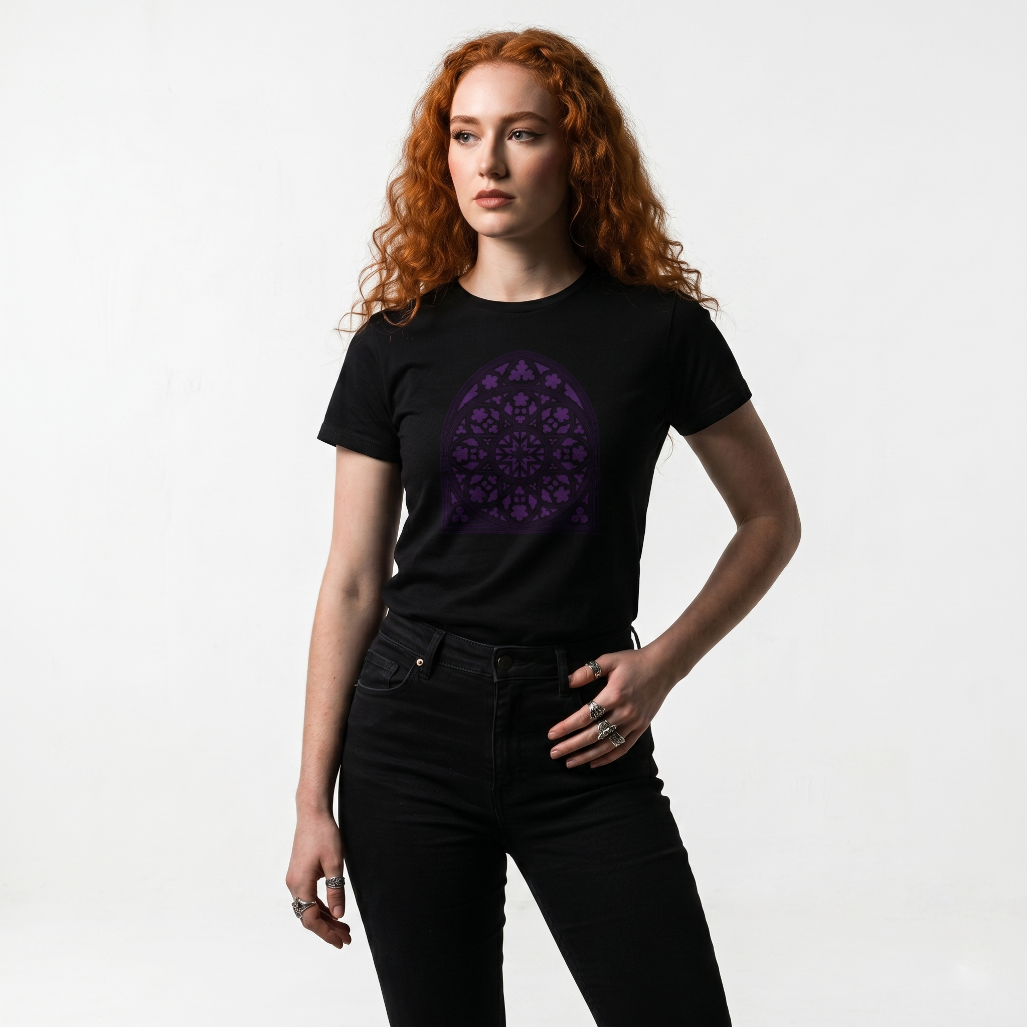 Ghost Window Plum Cathedral High-Waisted Tee
