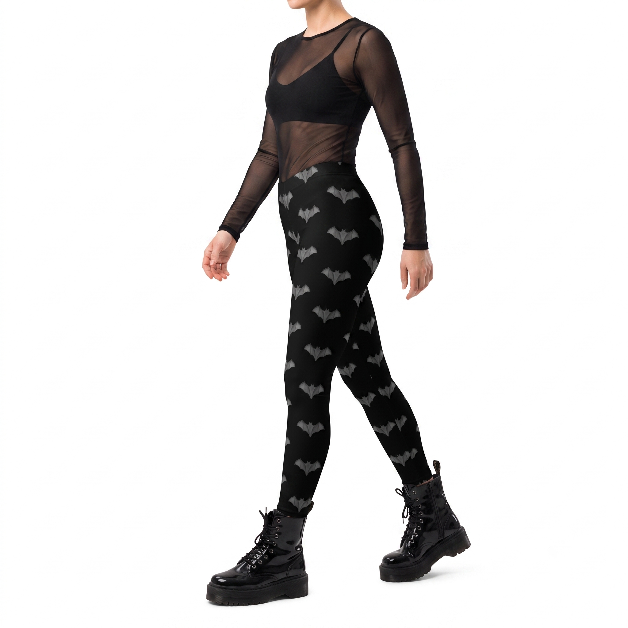 Gray Gargoyle Bats Alt Fashion Leggings