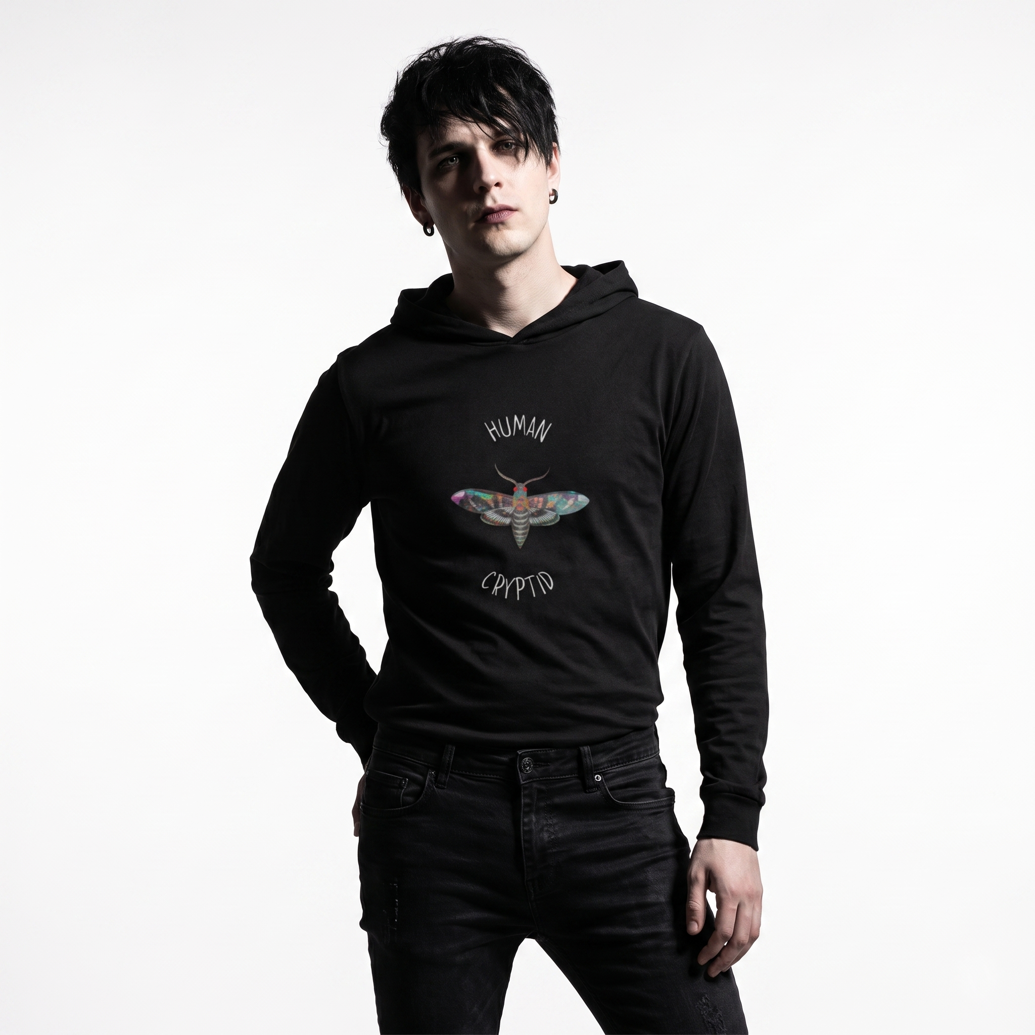 Human Cryptid Mothman Unisex Hooded Tee