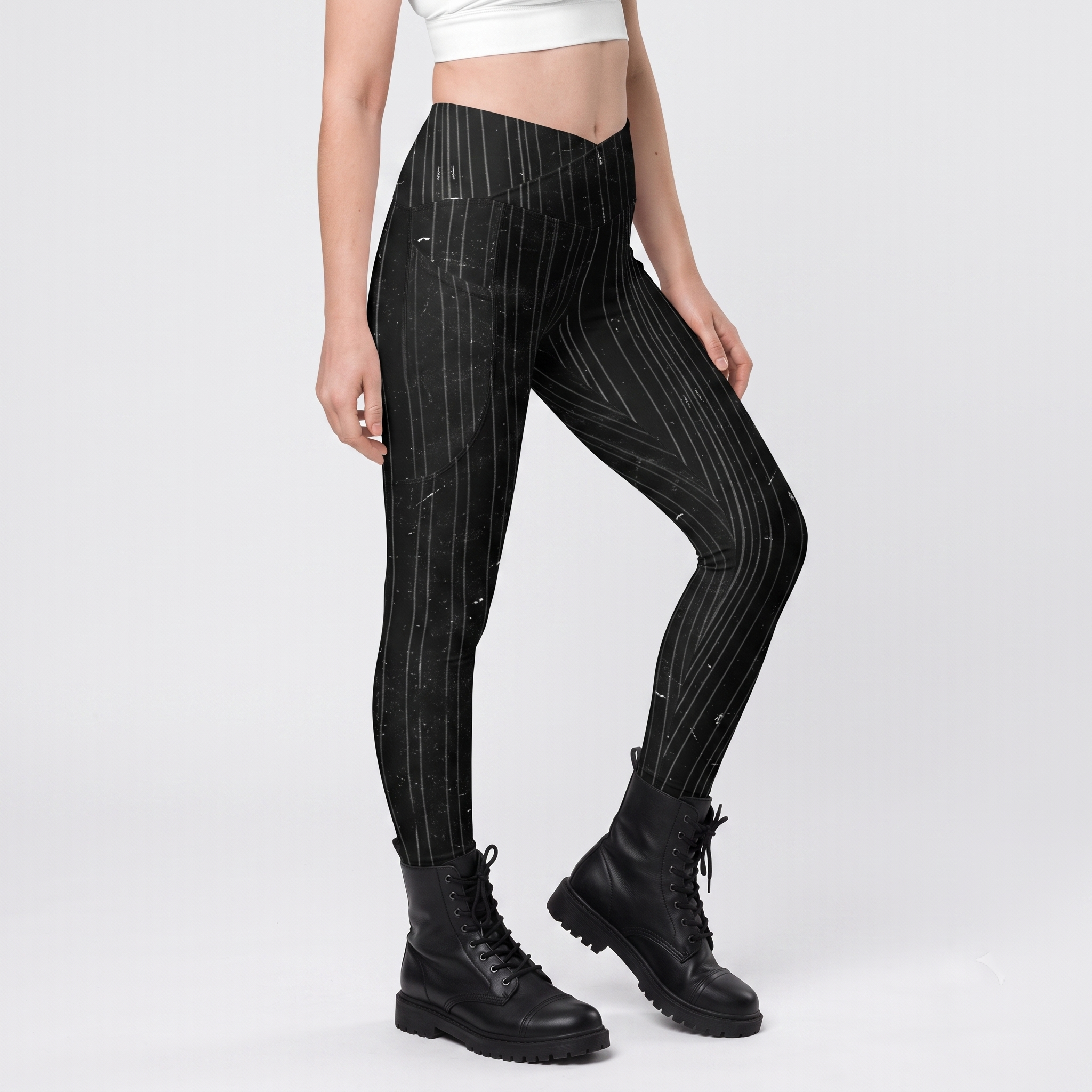 Hypnotize Witchy Striped Crossover Leggings