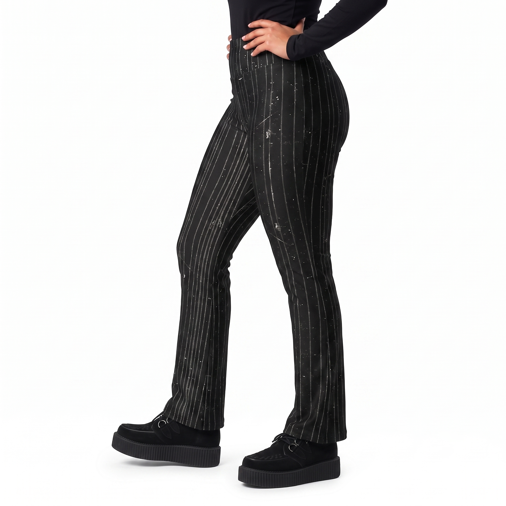 Hypnotize Witchy Striped Flare Leggings