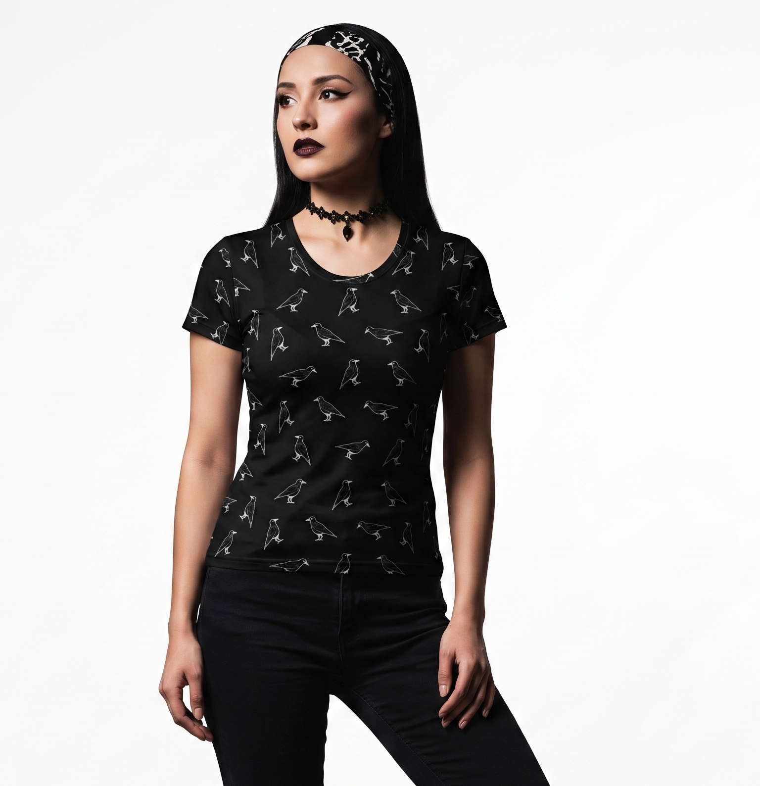 Murder of Crows Cute Gothic All Over Print Tee