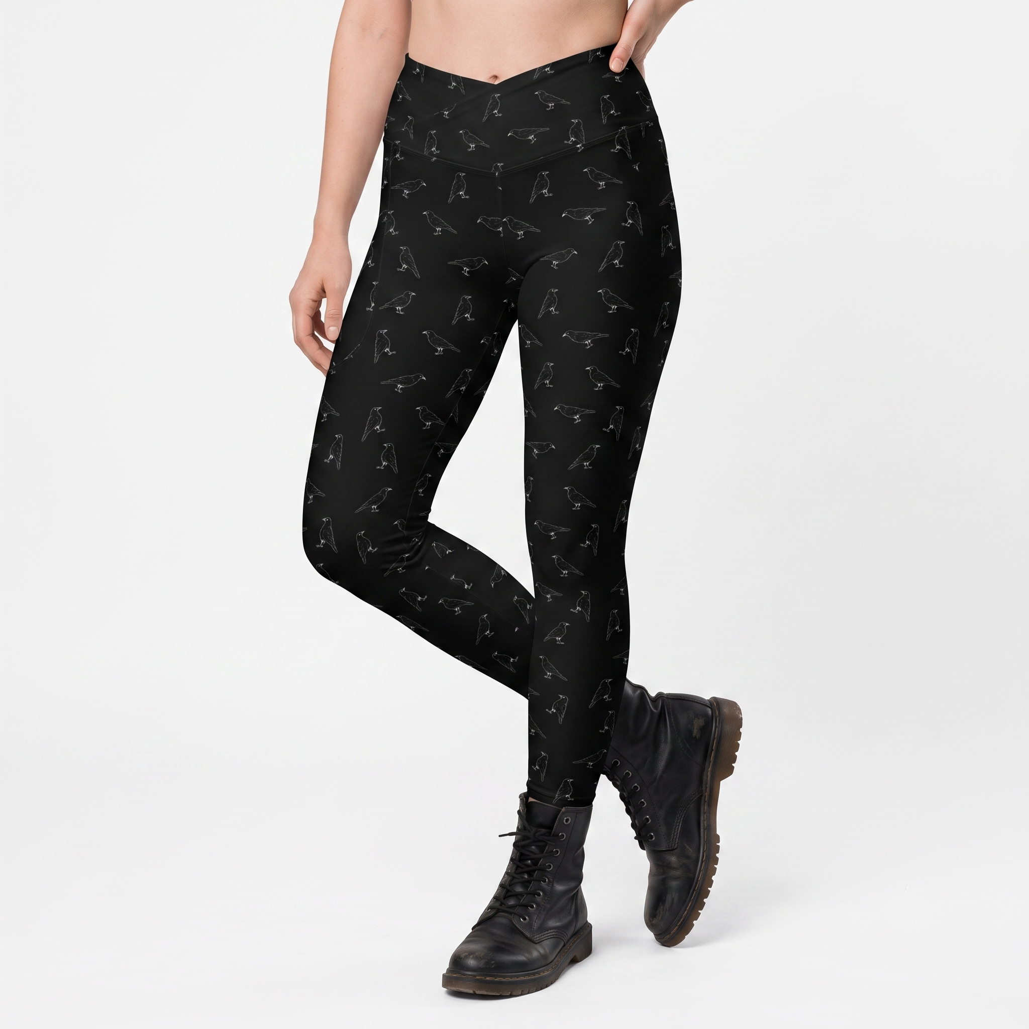 Murder of Crows Cute Gothic Crossover Leggings