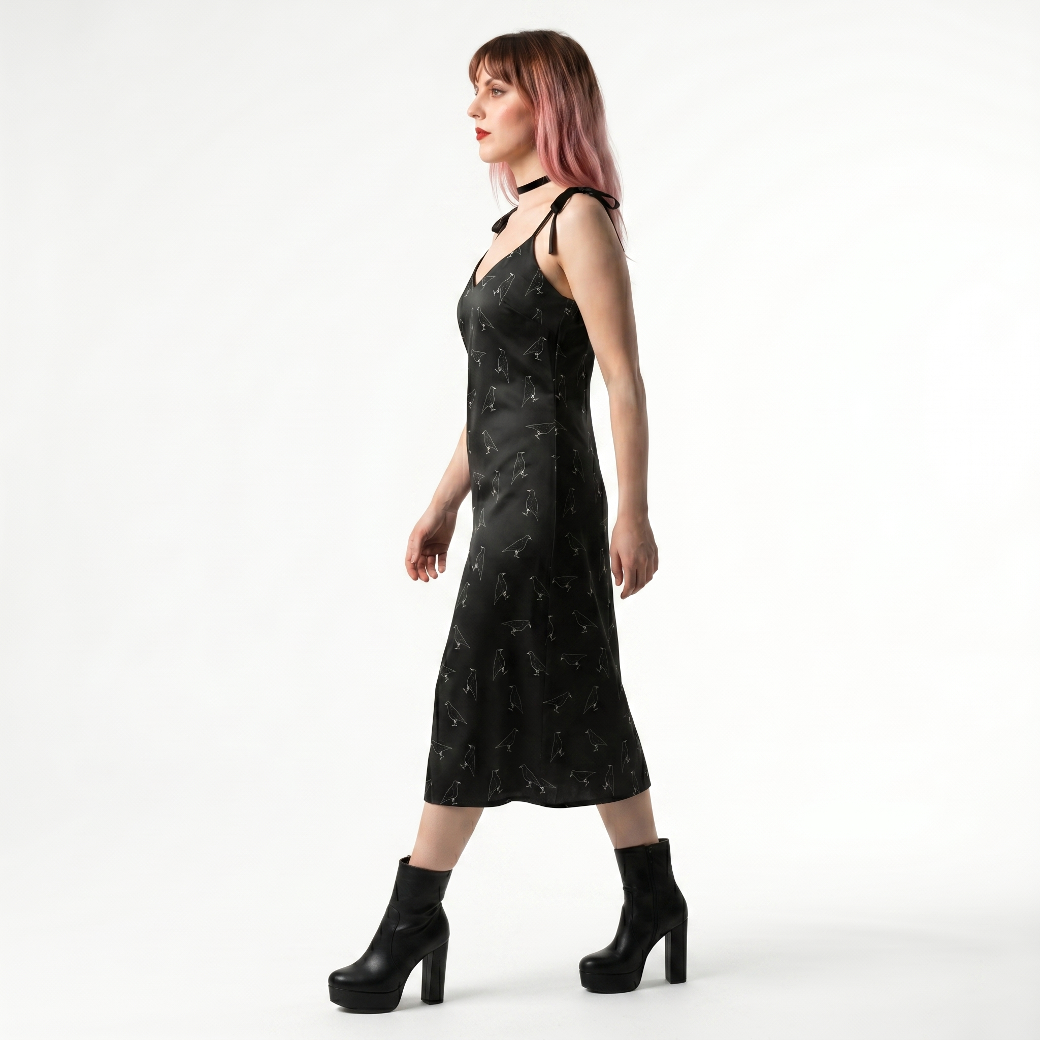 Murder of Crows Cute Gothic Slip Dress
