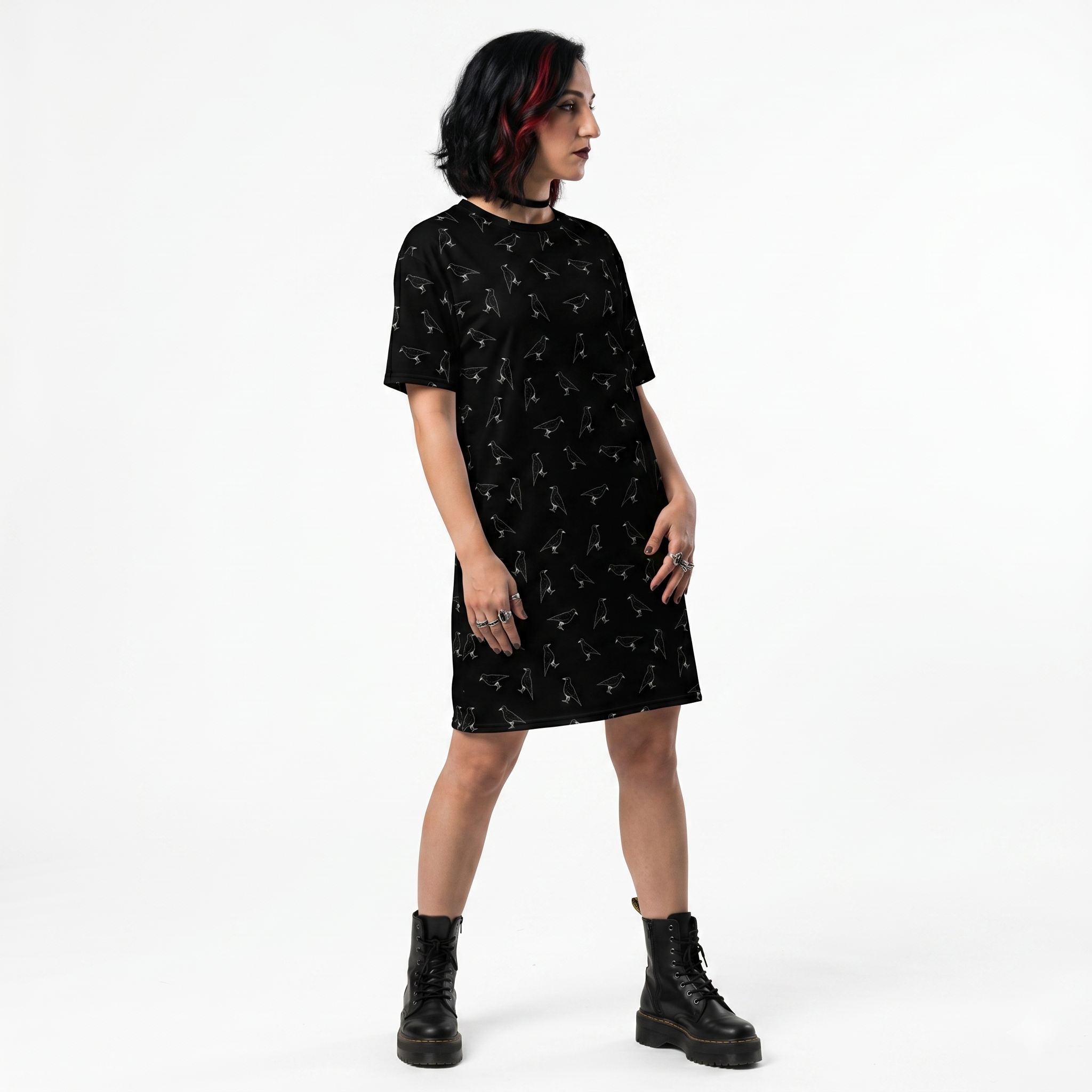 Murder of Crows Cute Gothic T-Shirt Dress