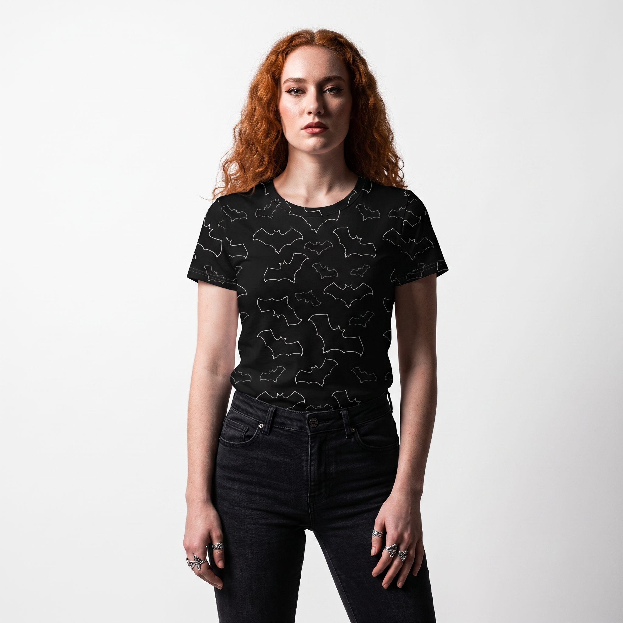 Night Flight Bats Cute Gothic All Over Print Tee