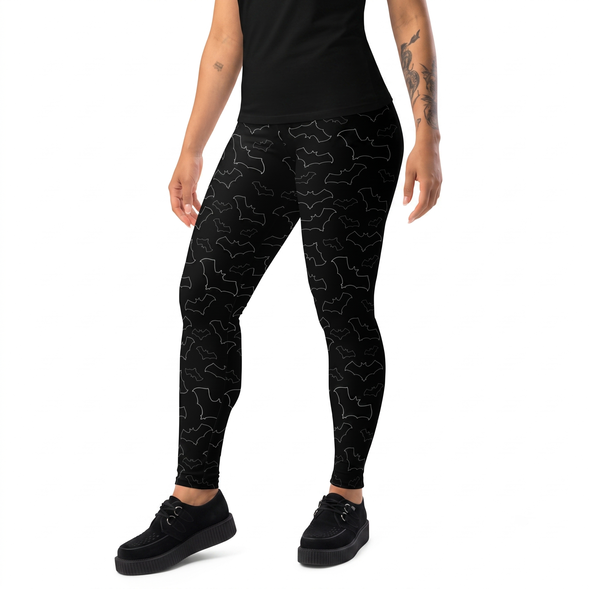 Night Flight Bats Cute Gothic Leggings