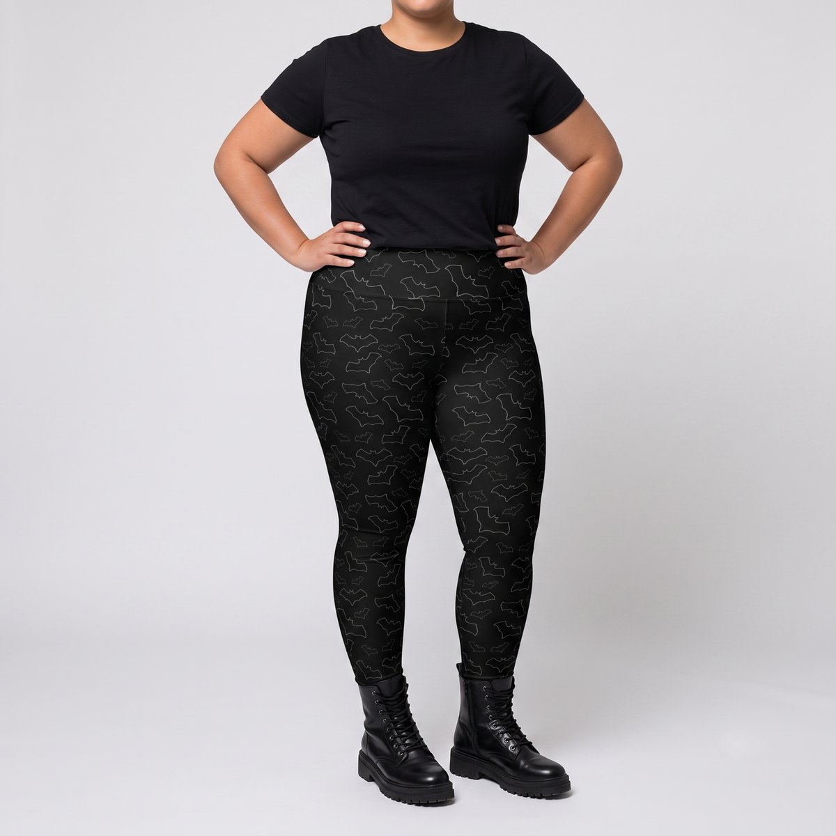Night Flight Bats Cute Gothic Plus Size Leggings