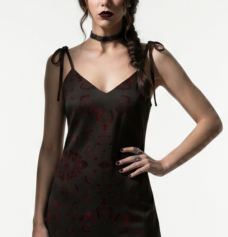 Psychedelic Red Leopard Print Slip Dress