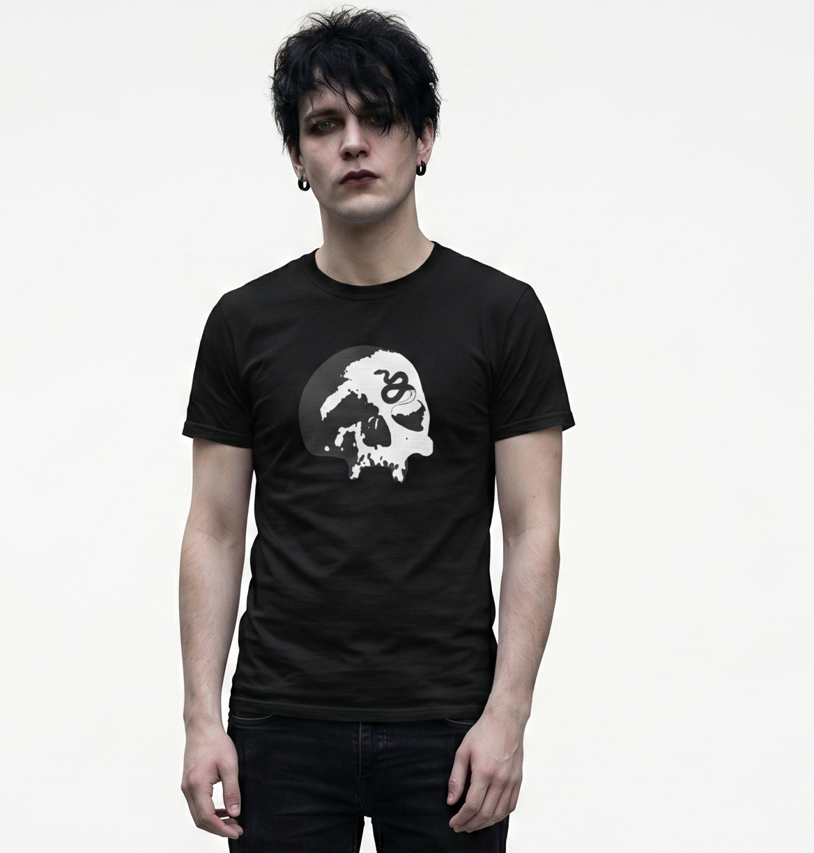 Serpent's Curse Black & White Skull Unisex Tee