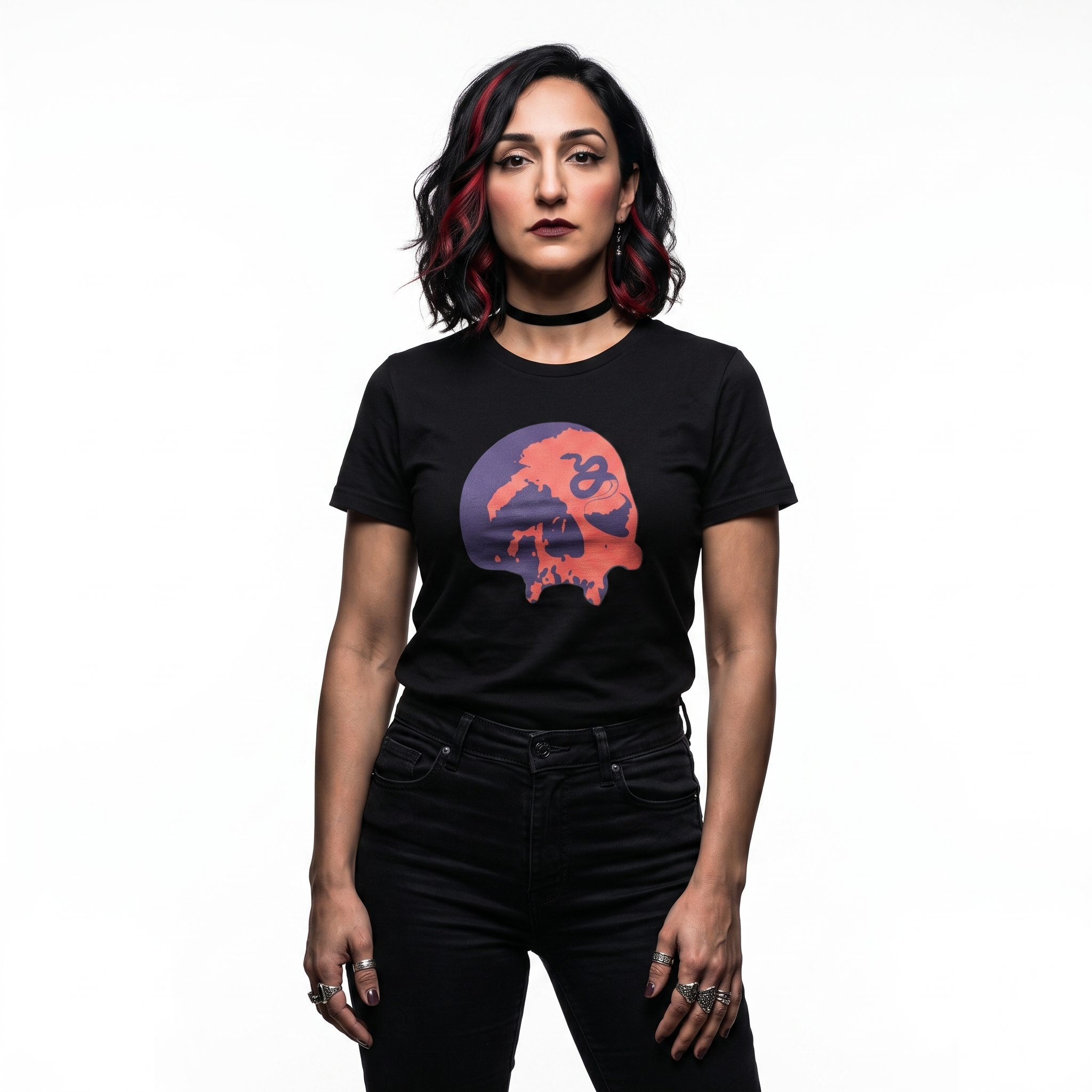 Serpent's Curse Navy & Red Skull Unisex Tee