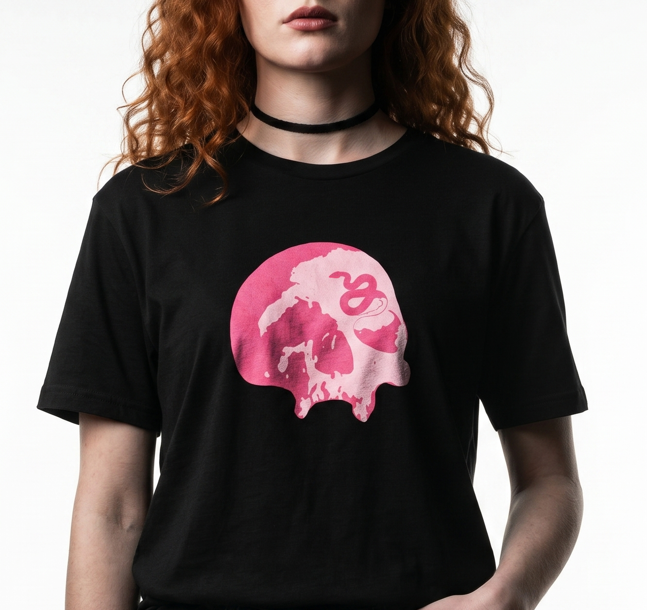 Serpent's Curse Hot Pink Skull Womens Tee