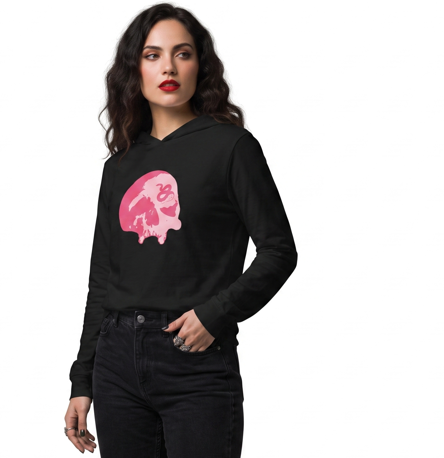 Serpent's Curse Hot Pink Skull Unisex Hooded Tee