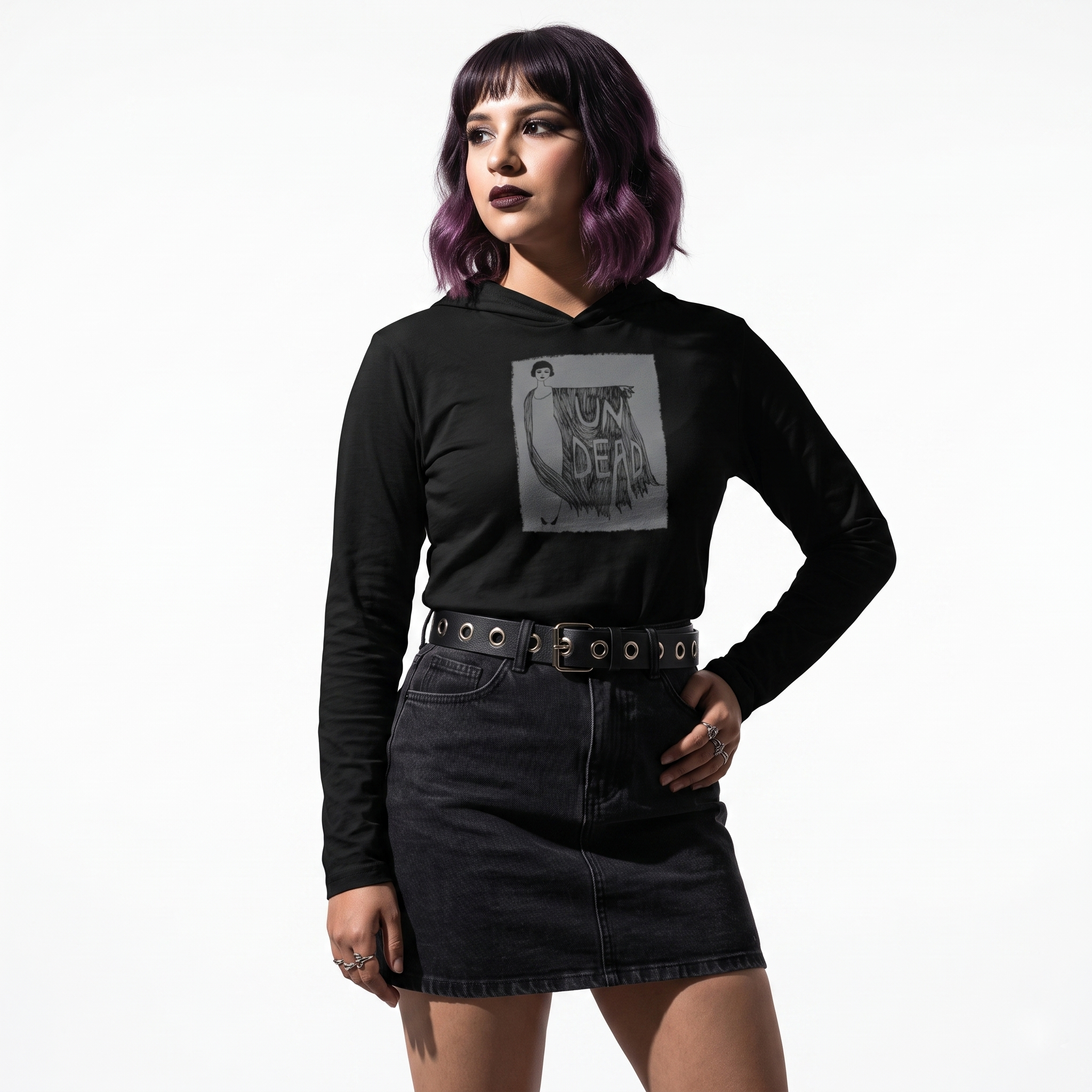 Undead Gravestone Gray Vampire Unisex Hooded Tee