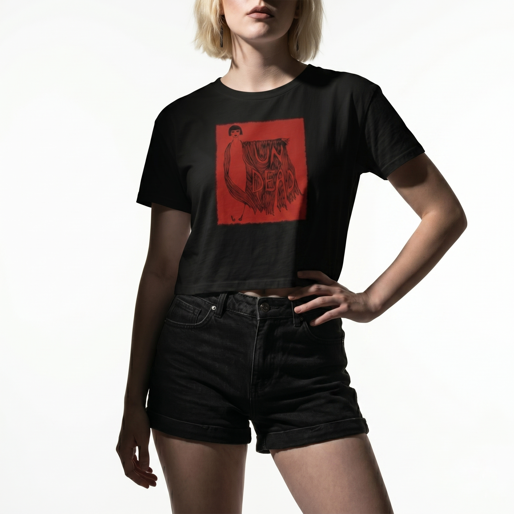 Undead Blood Red Vampire Crop Top