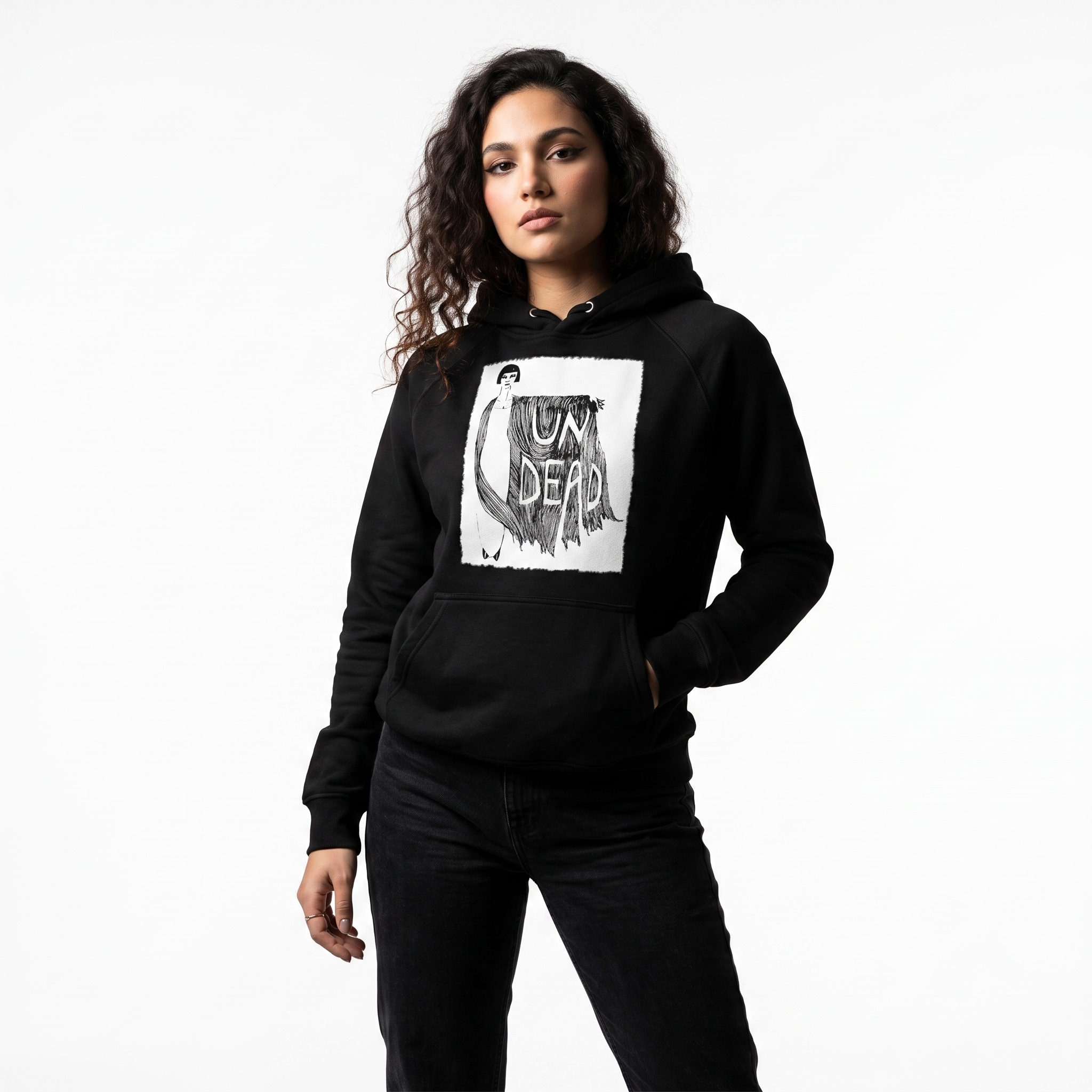 Undead Bright White Vampire Unisex Hoodie