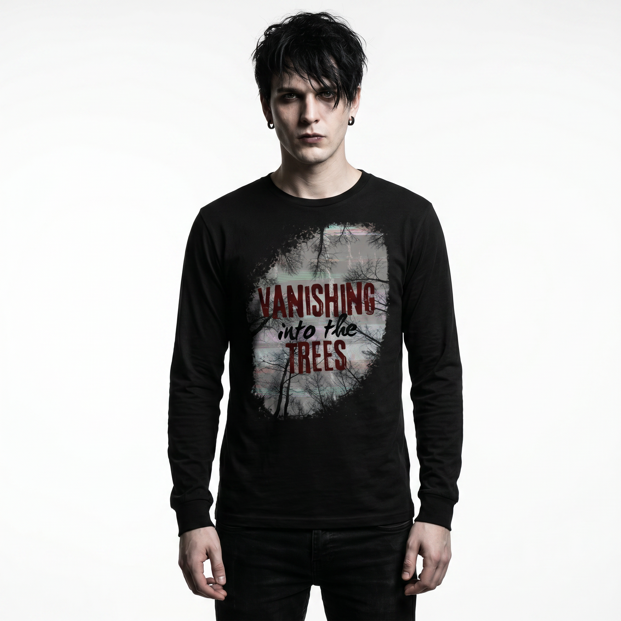 Vanishing into the Trees Dark Fashion Unisex Long Sleeve Tee