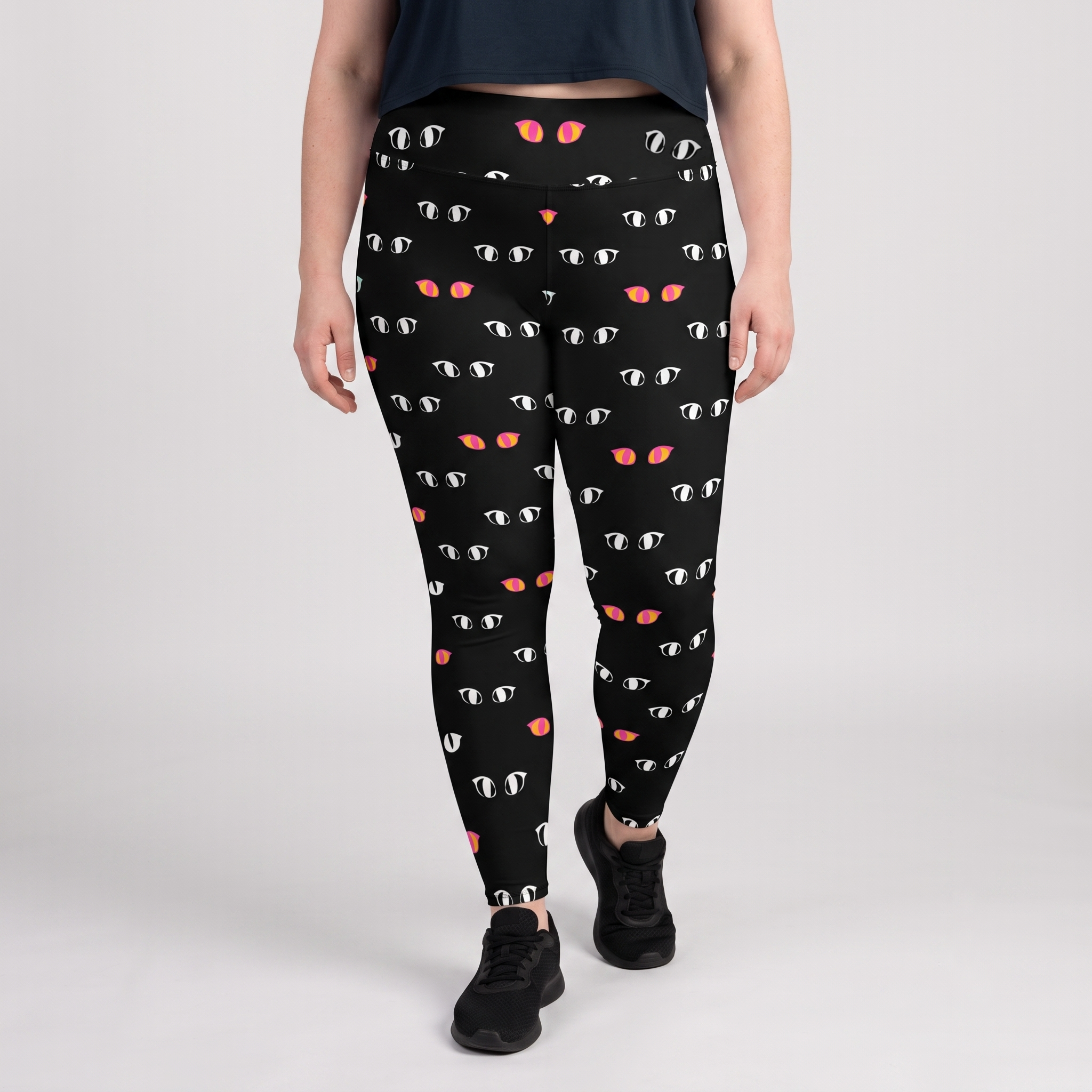 Void Kitty Cat Eyes Polka Dot Plus Size Leggings