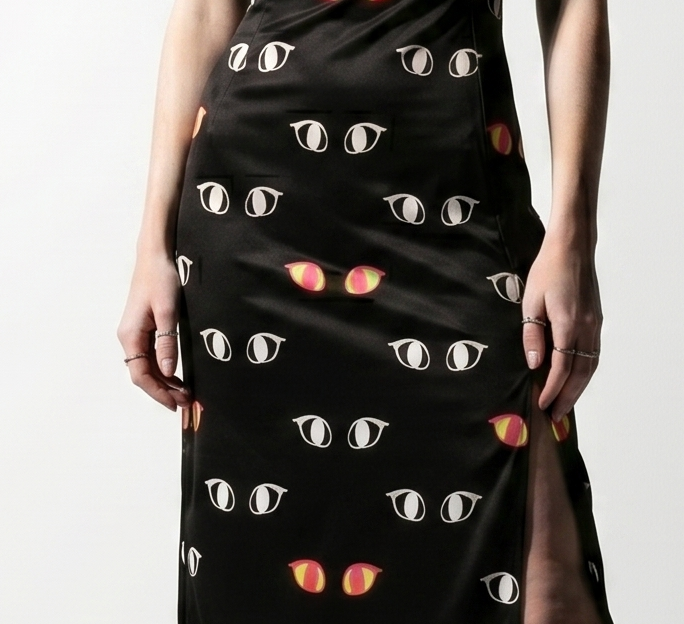 Void Kitty Cat Eyes Polka Dot Slip Dress
